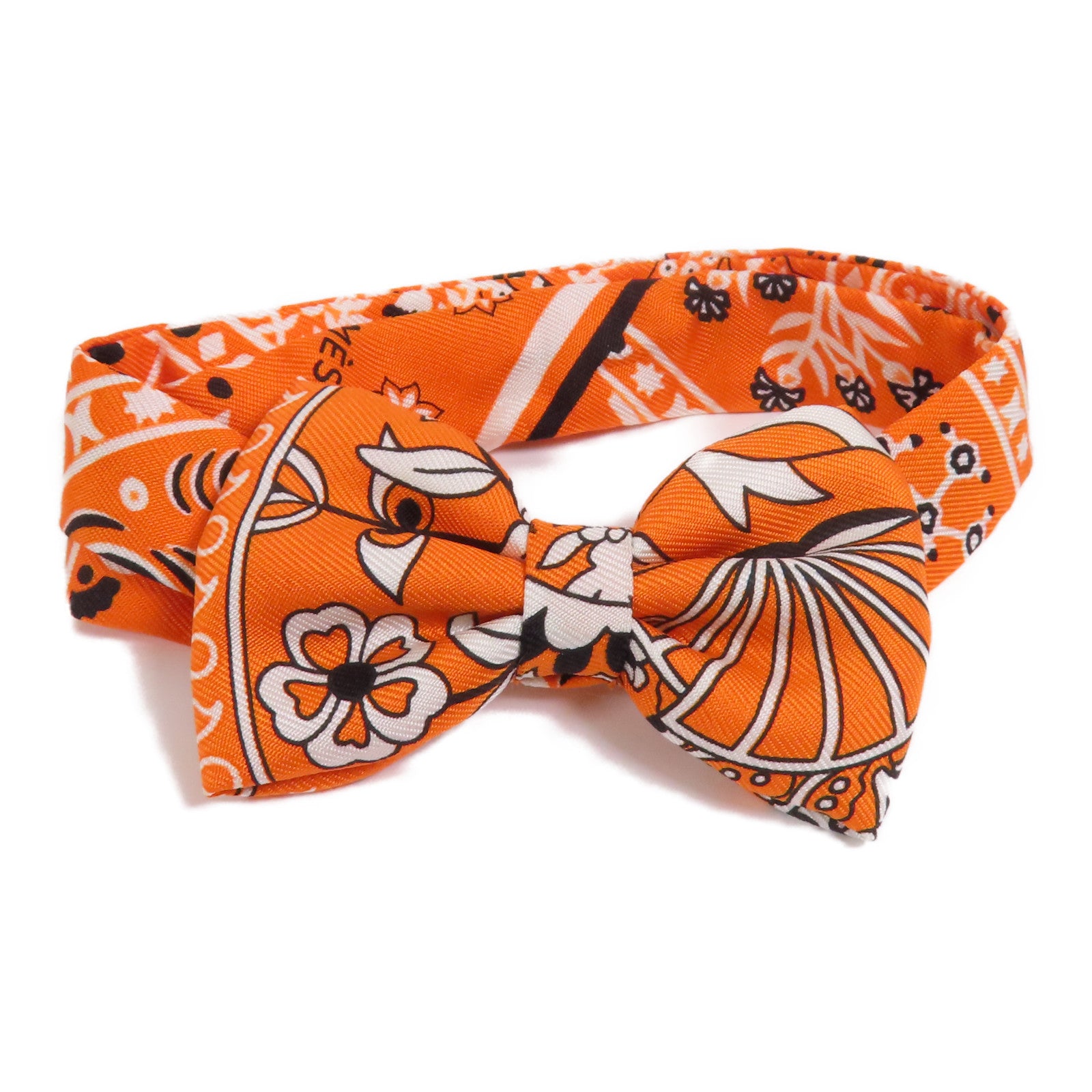 HERMES 絲質Bowtie銀扣領結