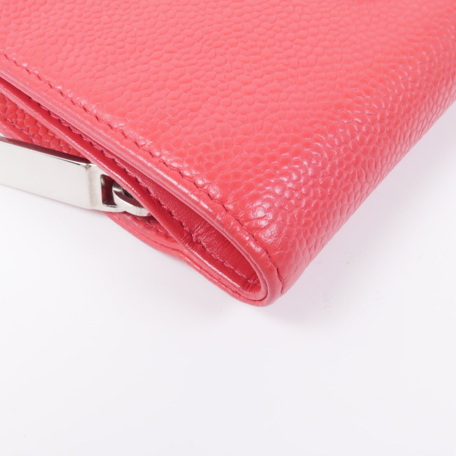 CHANEL 牛皮皮革Wallet銀扣錢包