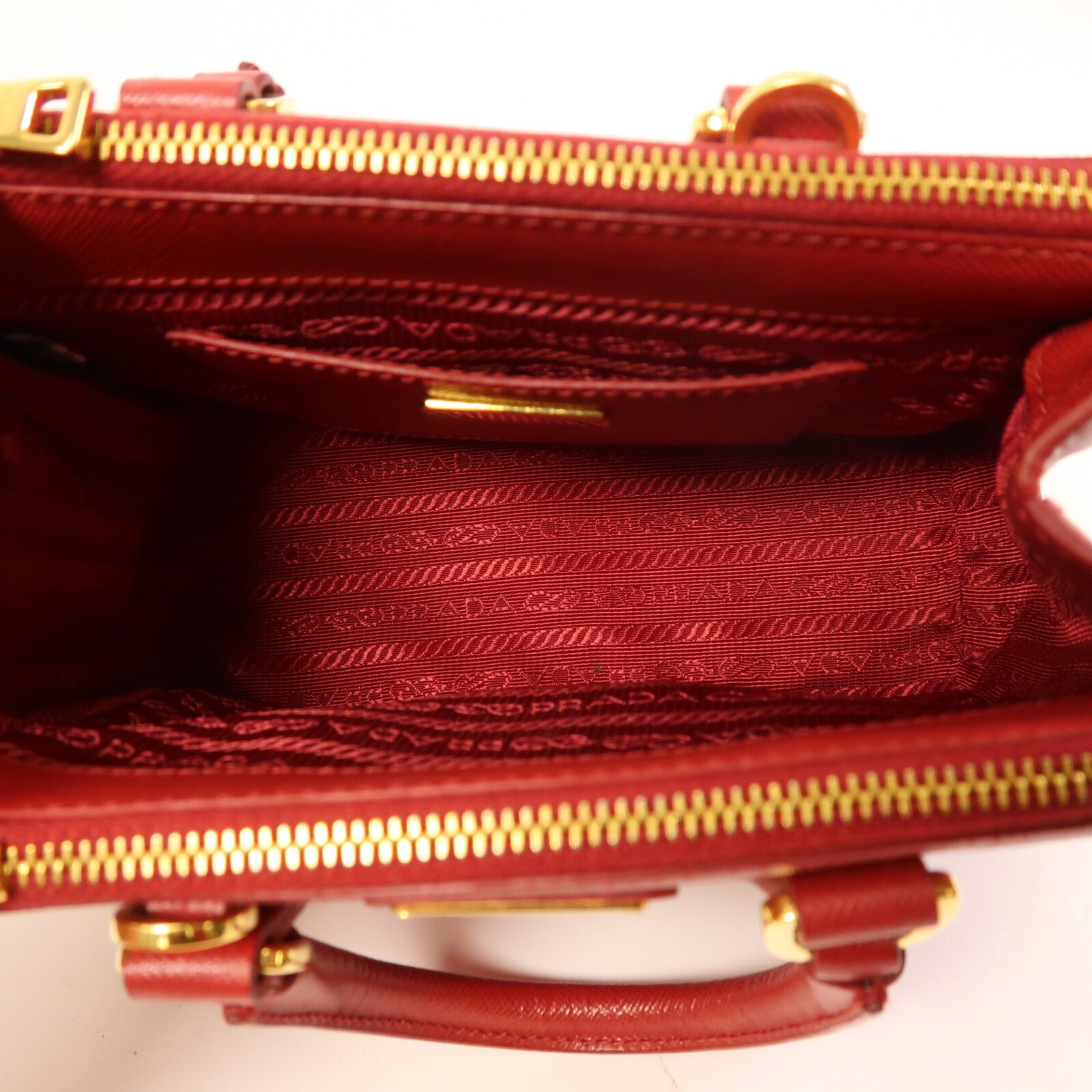 PRADA Saffiano皮革2 Way Shoulder金扣手挽肩背兩用袋