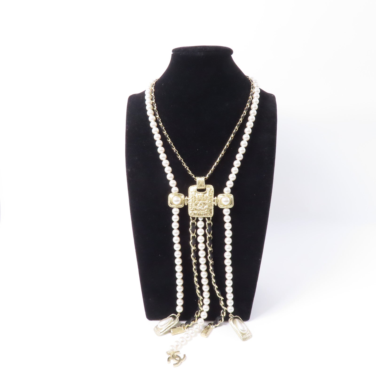CHANEL 金屬Necklace項鍊金色/白色