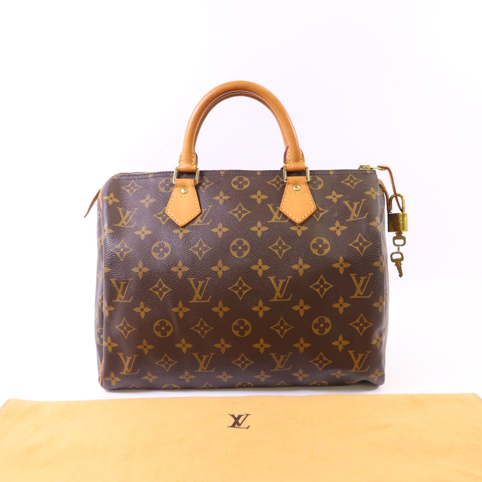 LOUIS VUITTON Monogram Speedy 30金扣手挽袋