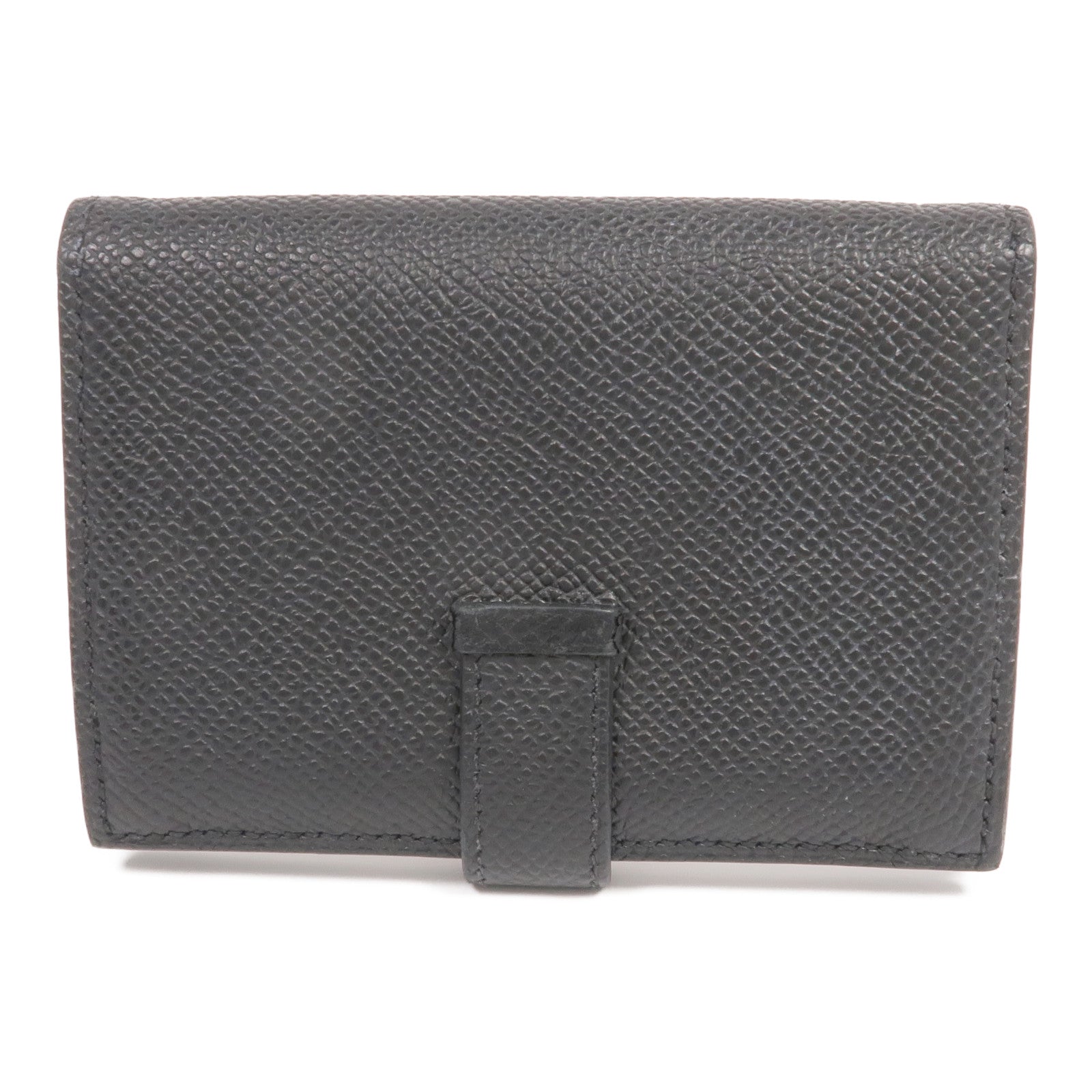 HERMES Epsom皮革Bearn Card Holder銀扣卡片套Noir