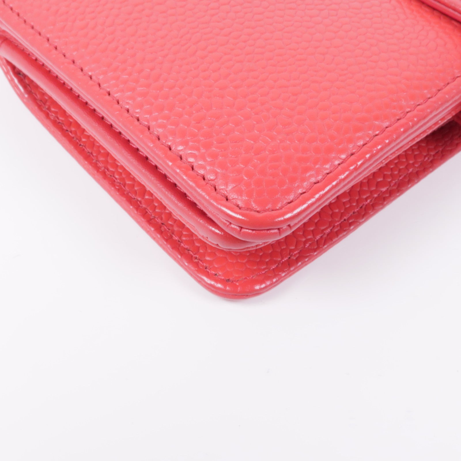 CHANEL 牛皮皮革Wallet銀扣錢包