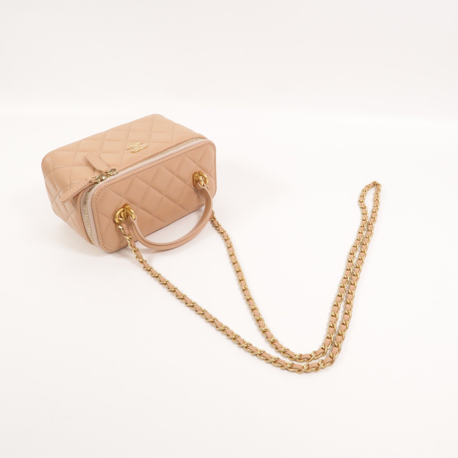 CHANEL 羊皮皮革Top Handle Vanity Case手挽肩背兩用袋