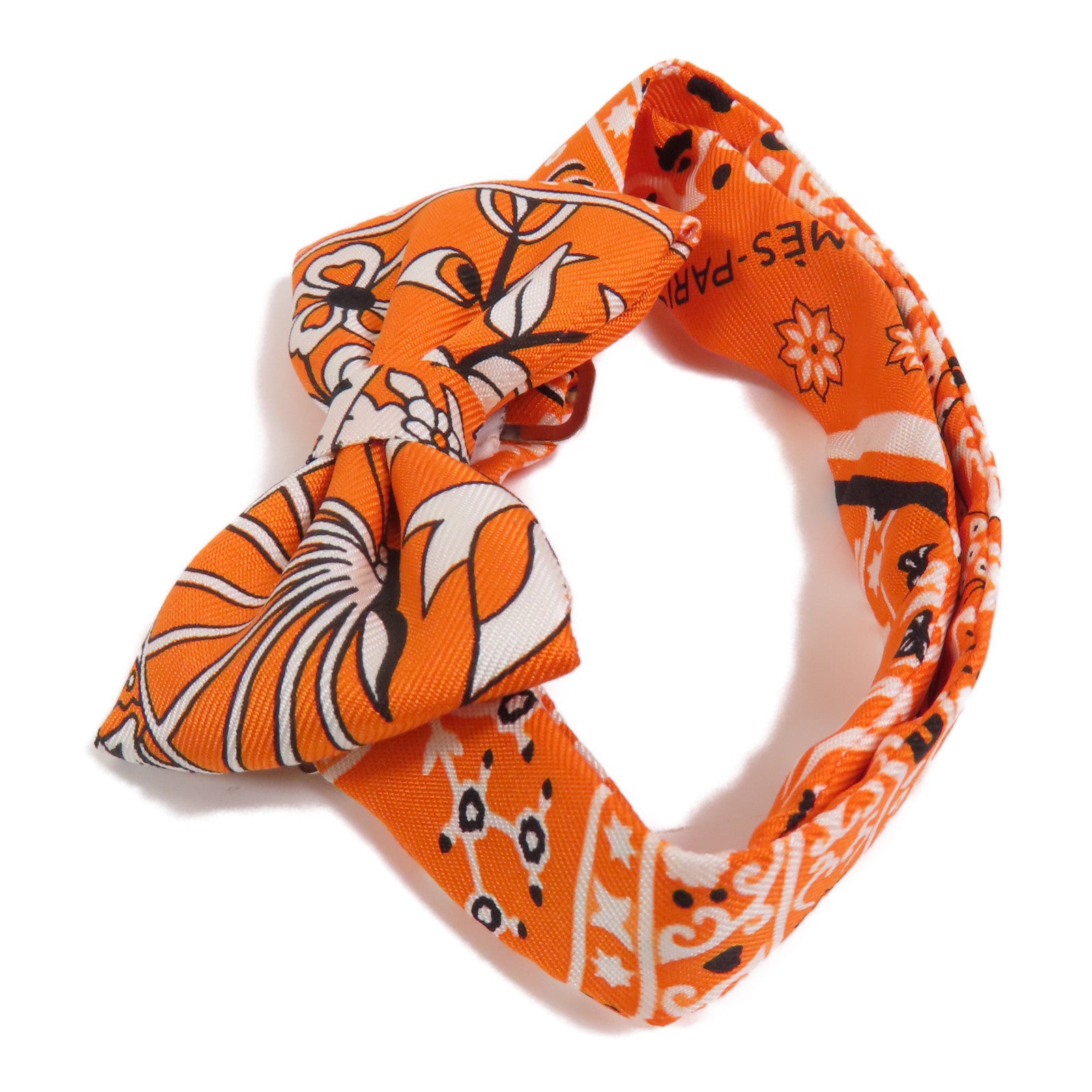HERMES 絲質Bowtie銀扣領結