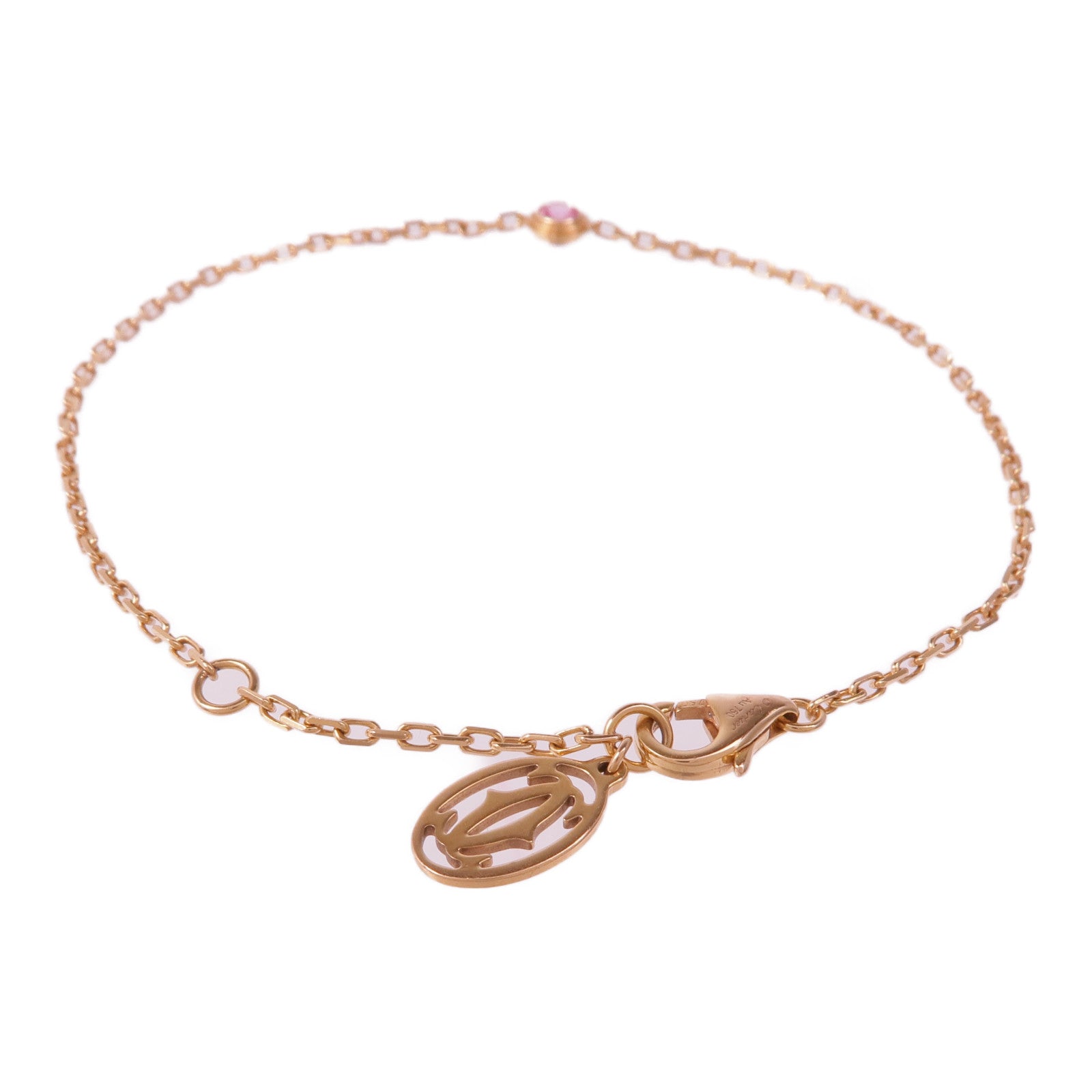 CARTIER 18K玫瑰金/藍寶石d'Amour Blaceret手鏈