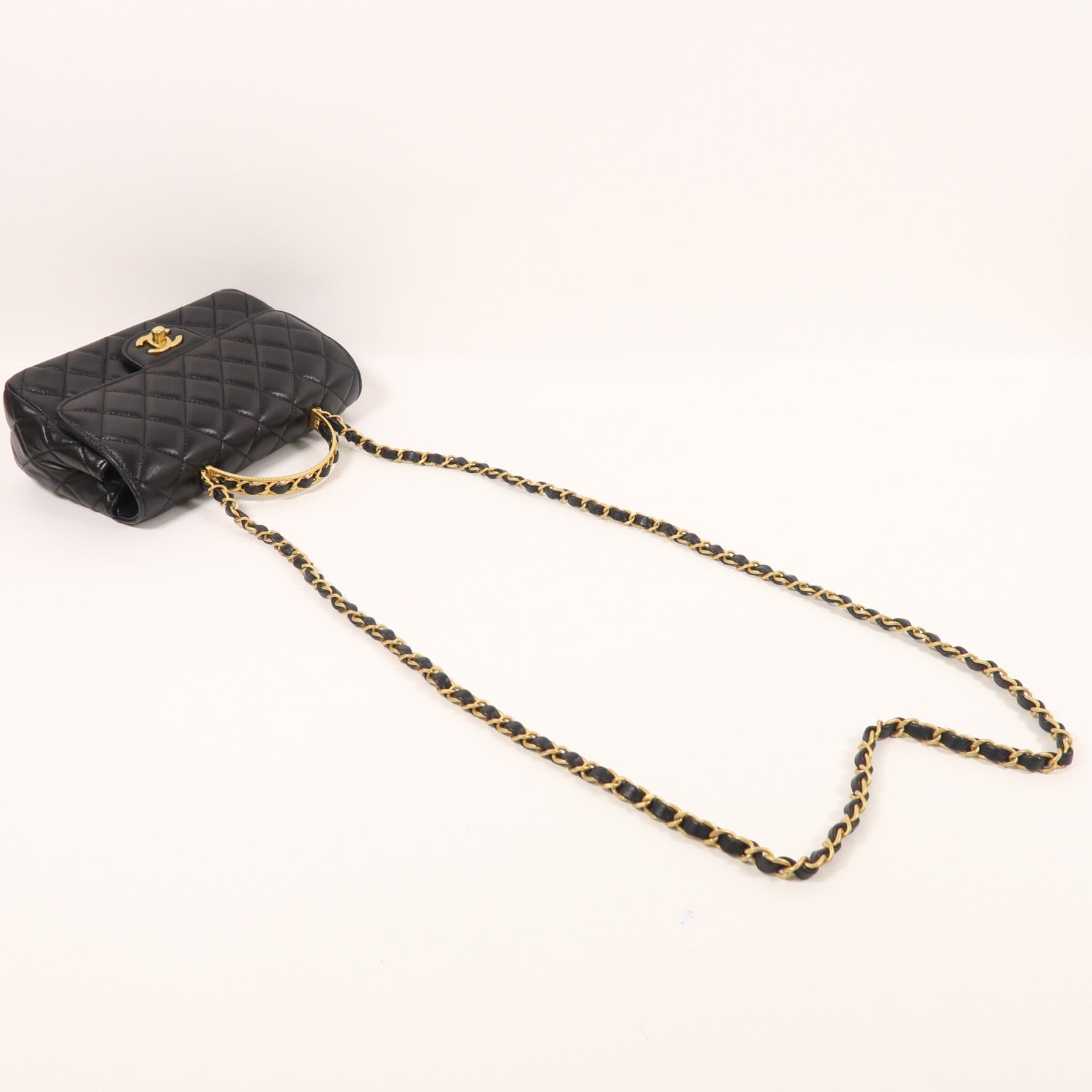 CHANEL 牛皮皮革2 Way Shoulder金扣手挽肩背兩用袋