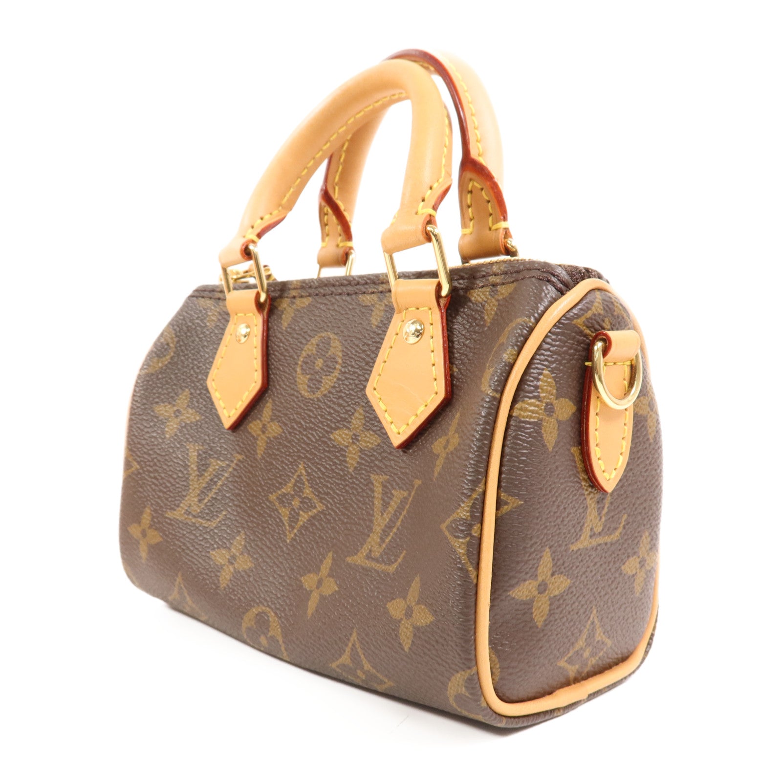 LOUIS VUITTON Monogram Nano Speedy金扣手挽肩背兩用袋