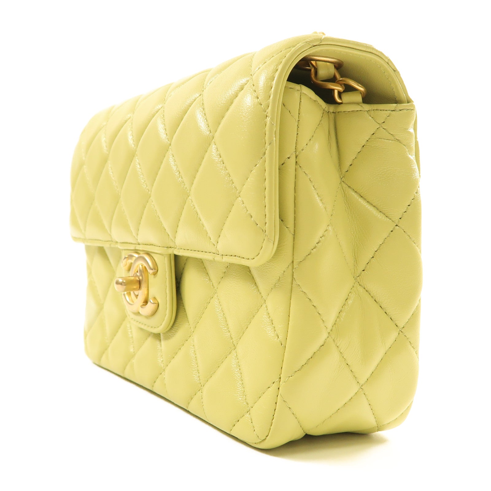 CHANEL 羊皮皮革Chain Shoulder金扣肩背袋