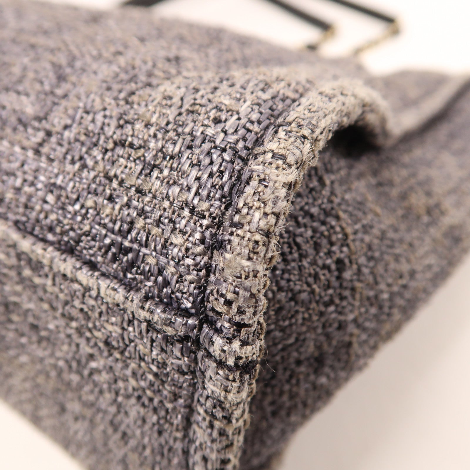 CHANEL Straw Deauville Tote金扣鏈帶肩背袋