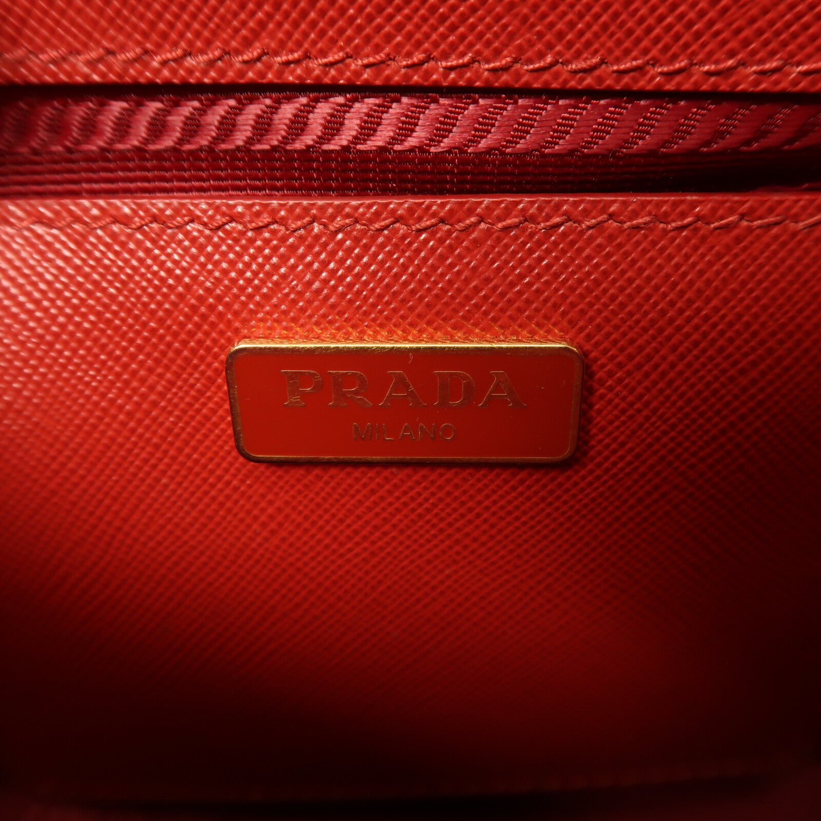 PRADA Saffiano皮革2 Way Shoulder金扣手挽肩背兩用袋