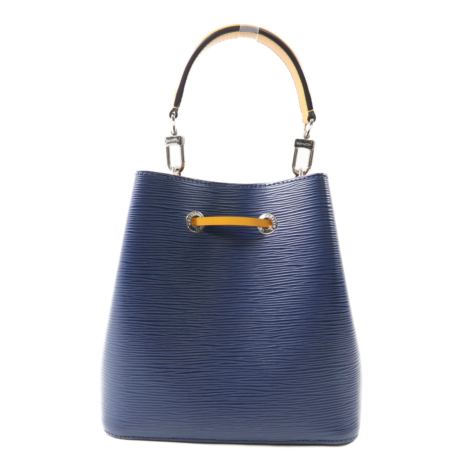 LOUIS VUITTON Epi NeoNoe BB銀扣手挽肩背兩用袋深藍色/黃色