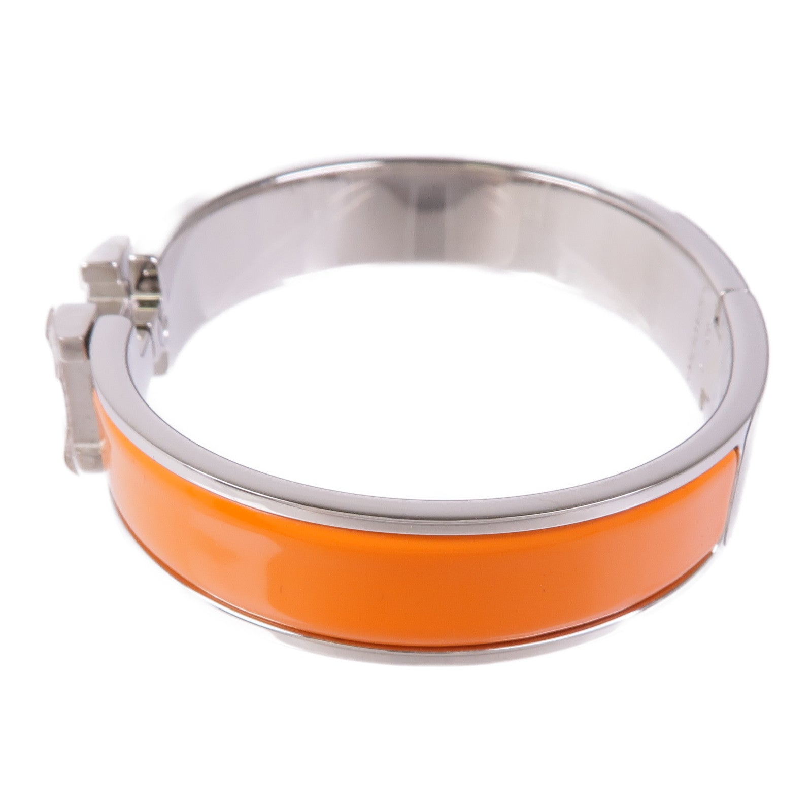 HERMES 金屬/琺瑯Clic H手鐲Orange