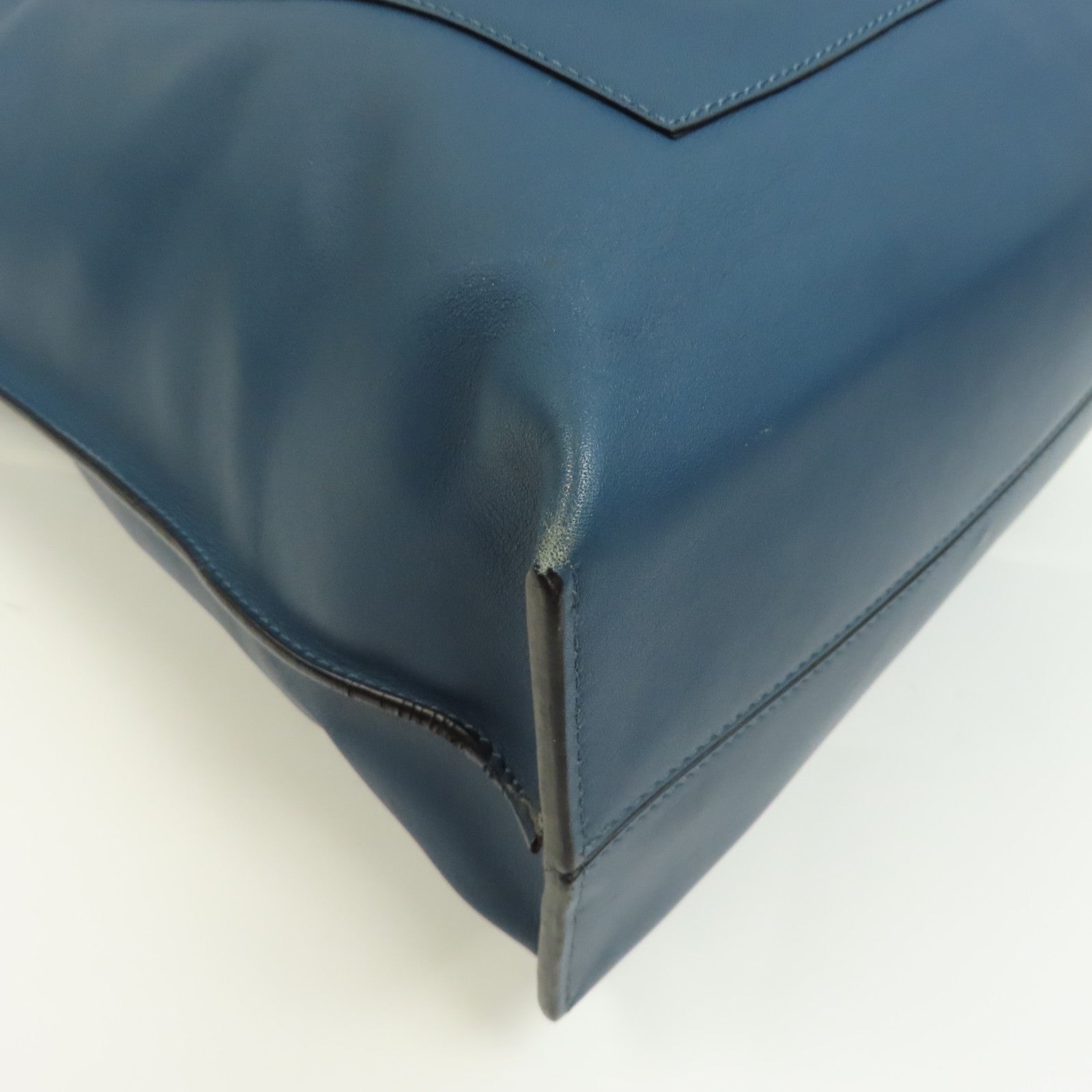 LOEWE 牛皮皮革Tote Bag銀扣手挽袋藍色