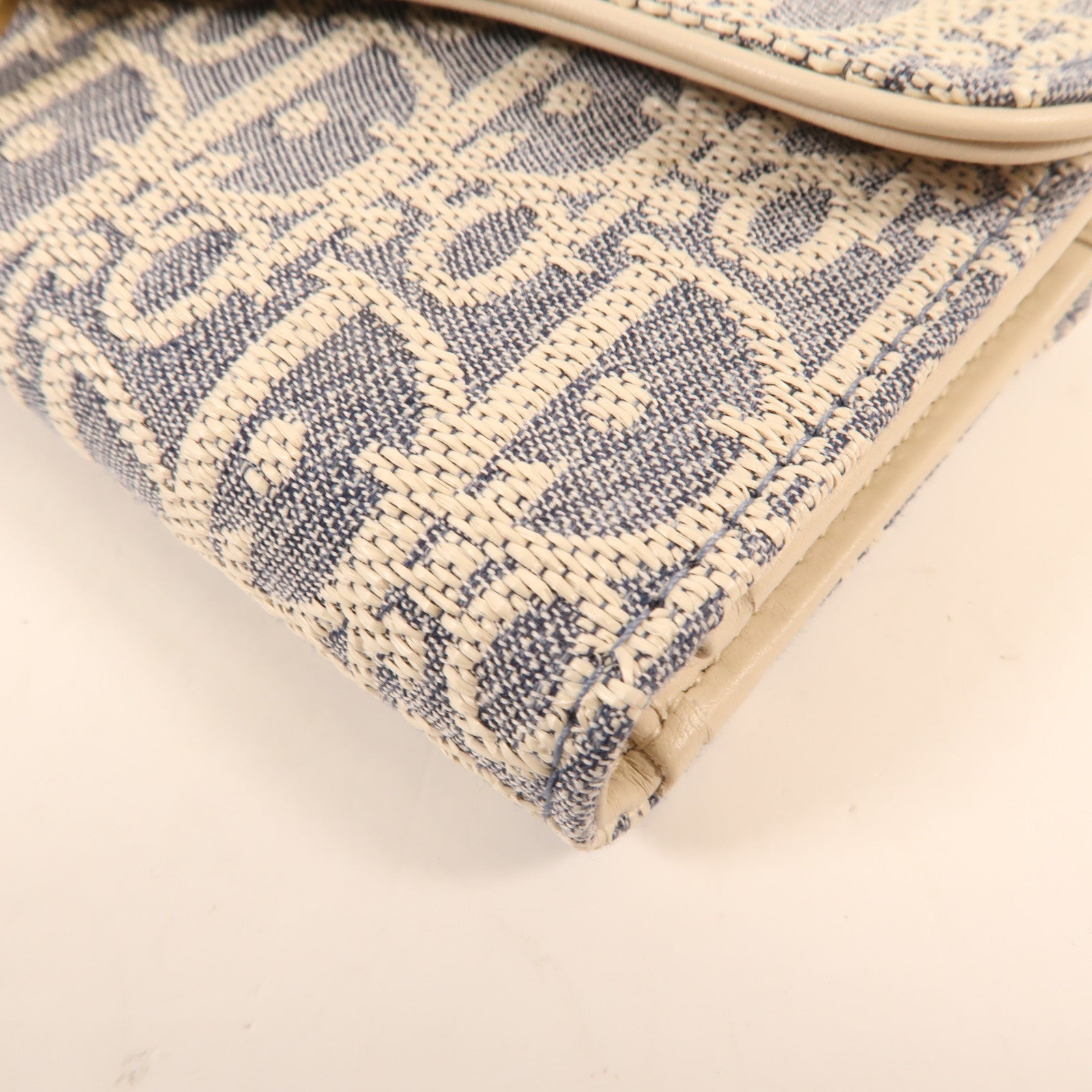 Dior 帆布Saddle Lotus金扣錢包