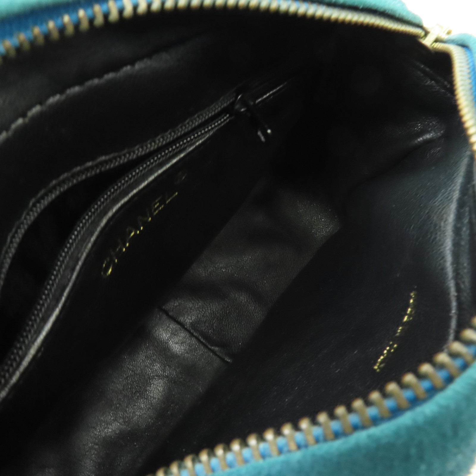 CHANEL 【激減優惠】菱格麂皮皮革Vintage Camera Bag金扣肩背袋綠色