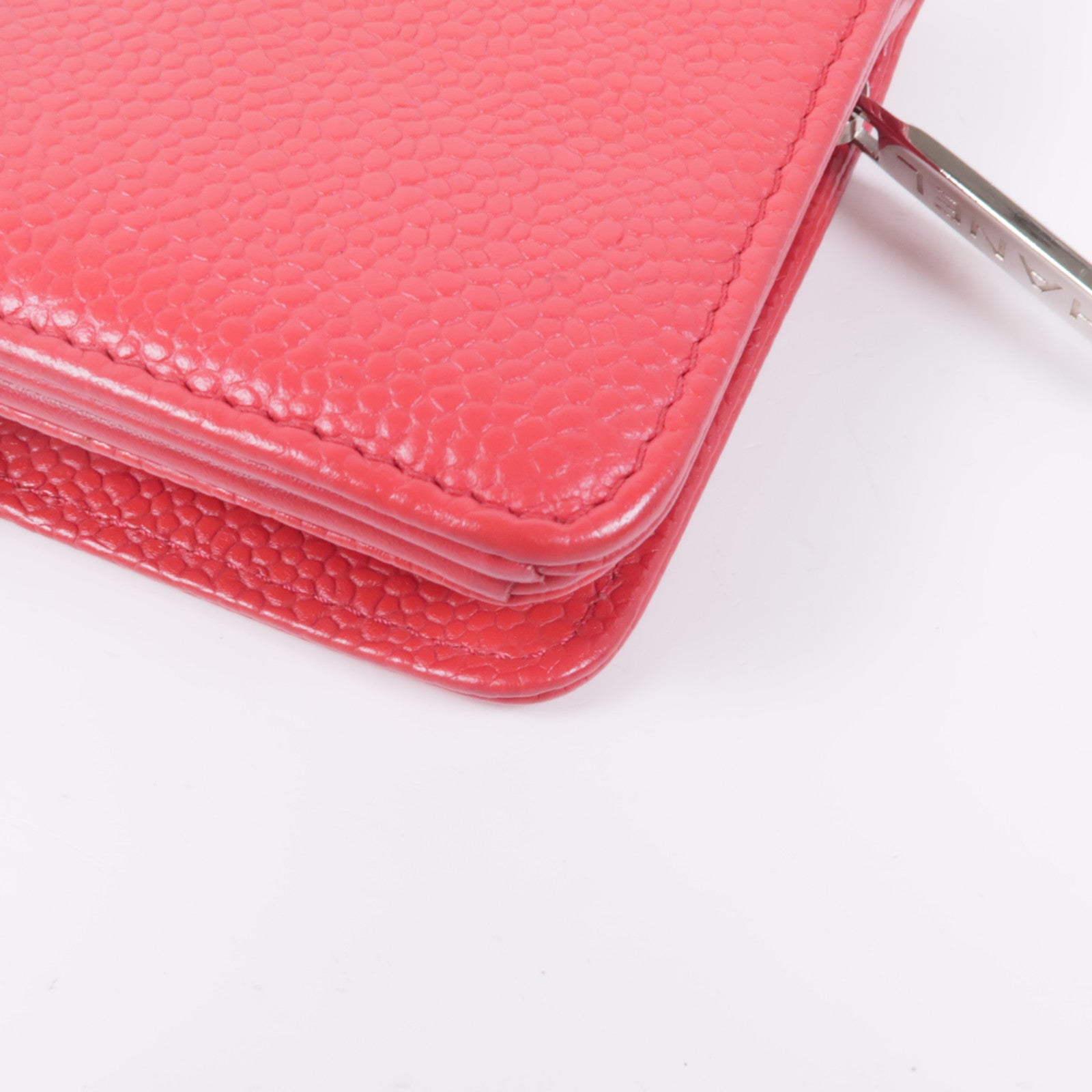 CHANEL 牛皮皮革Wallet銀扣錢包