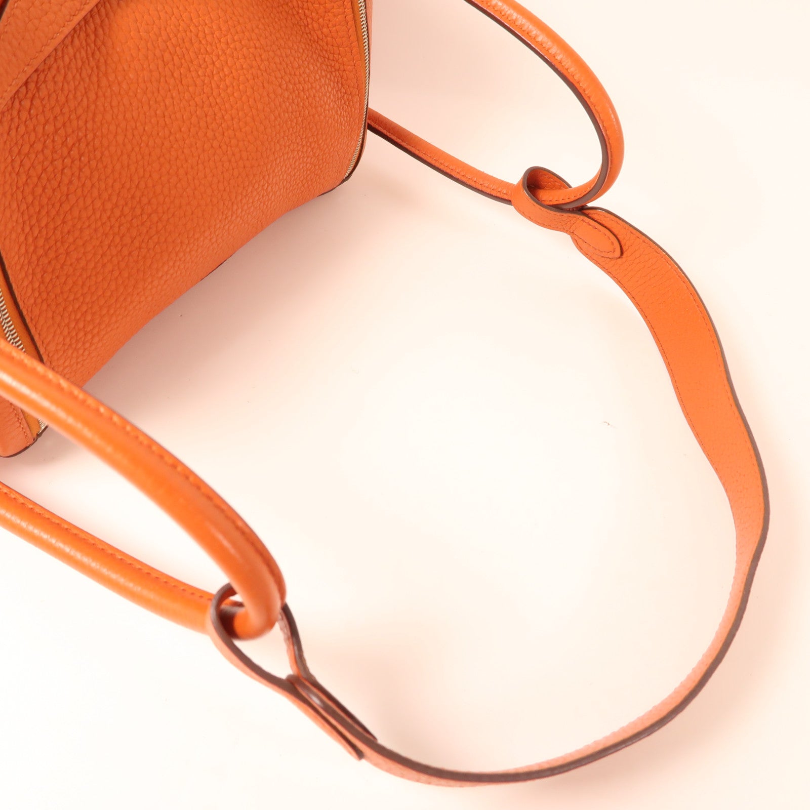 HERMES 【激減優惠】Clemence皮革Lindy 26銀扣手挽肩背兩用袋93 Orange/經典橘