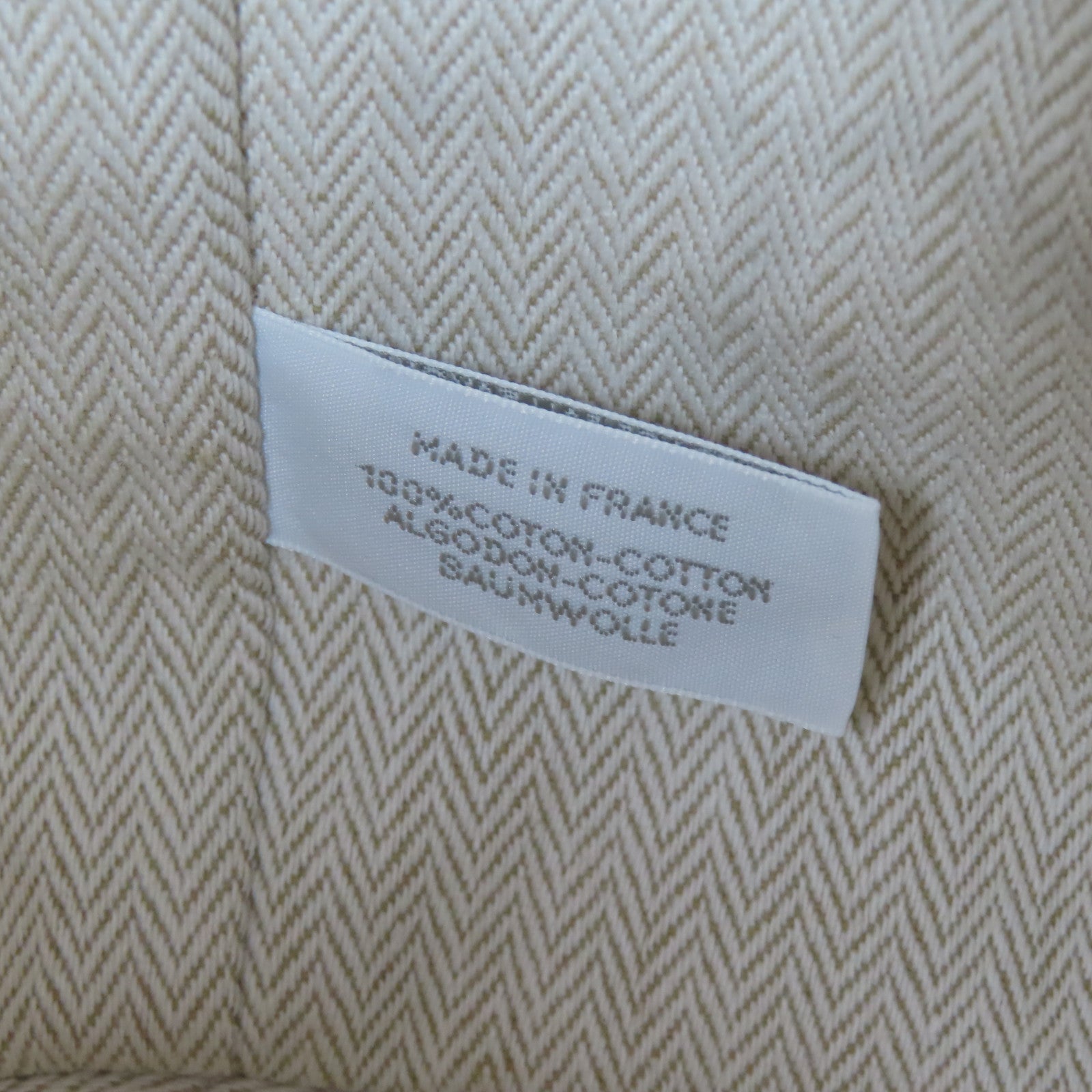 HERMES 帆布Bride-A-Brac銀扣手挽袋米色/藍色