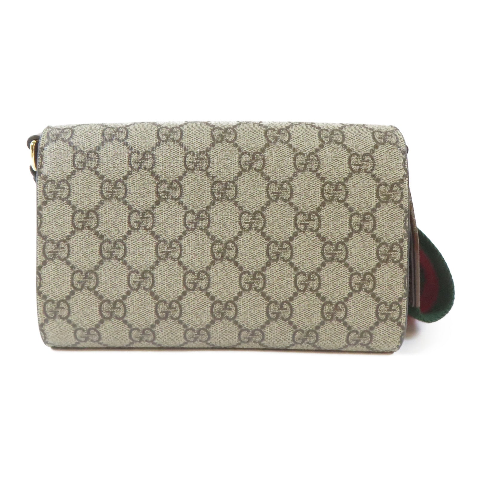 GUCCI 塗層帆布Horsebit 1955 Mini Bag金扣手挽肩背兩用袋啡色