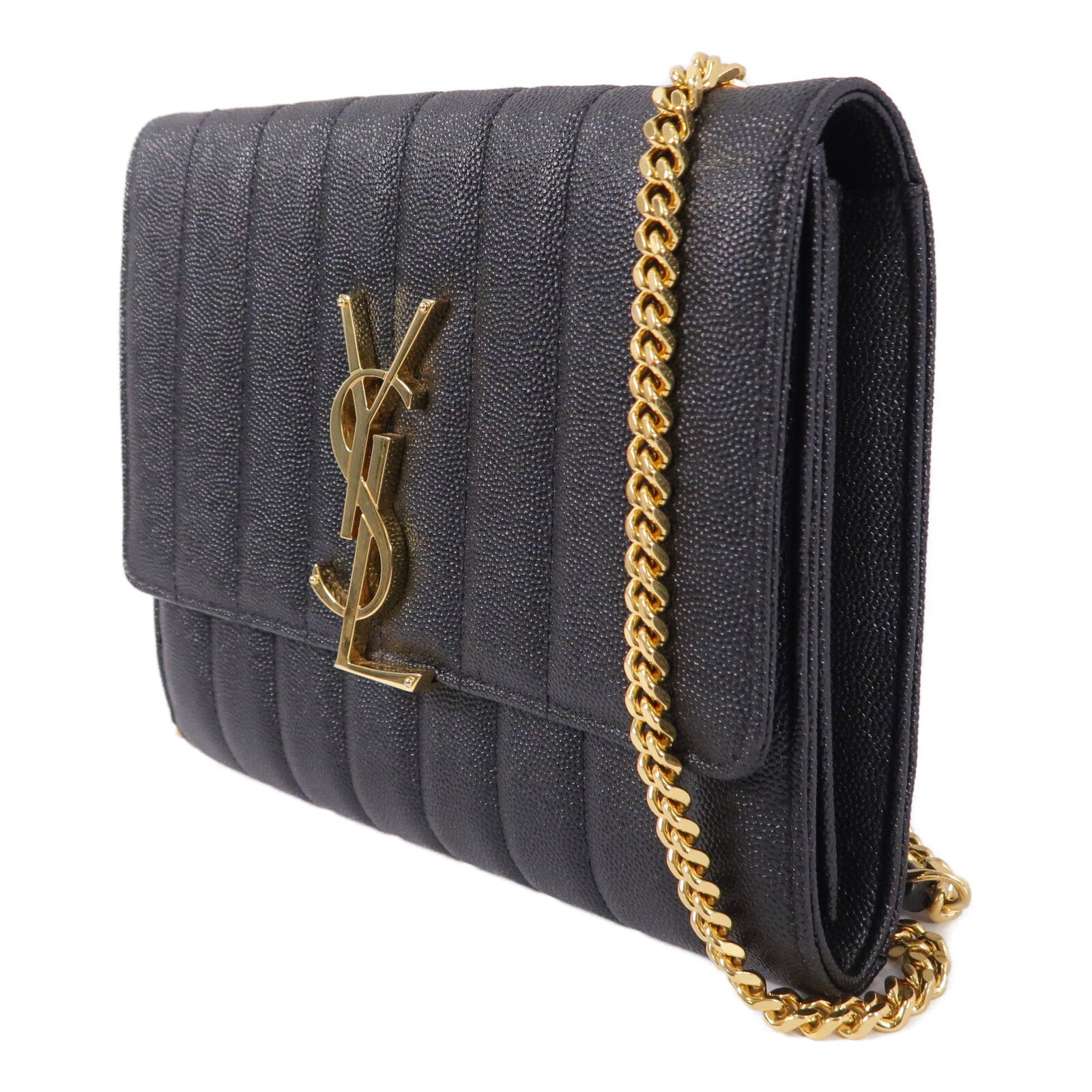 SAINT LAURENT 牛皮皮革Vicky Medium鏈帶肩背袋