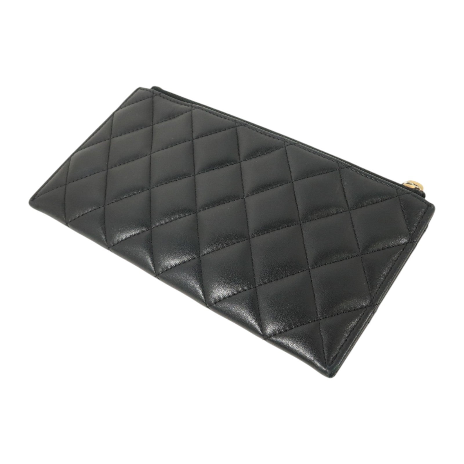 CHANEL 羊皮皮革Boy Chanel Zipper Long Wallet金扣長錢包