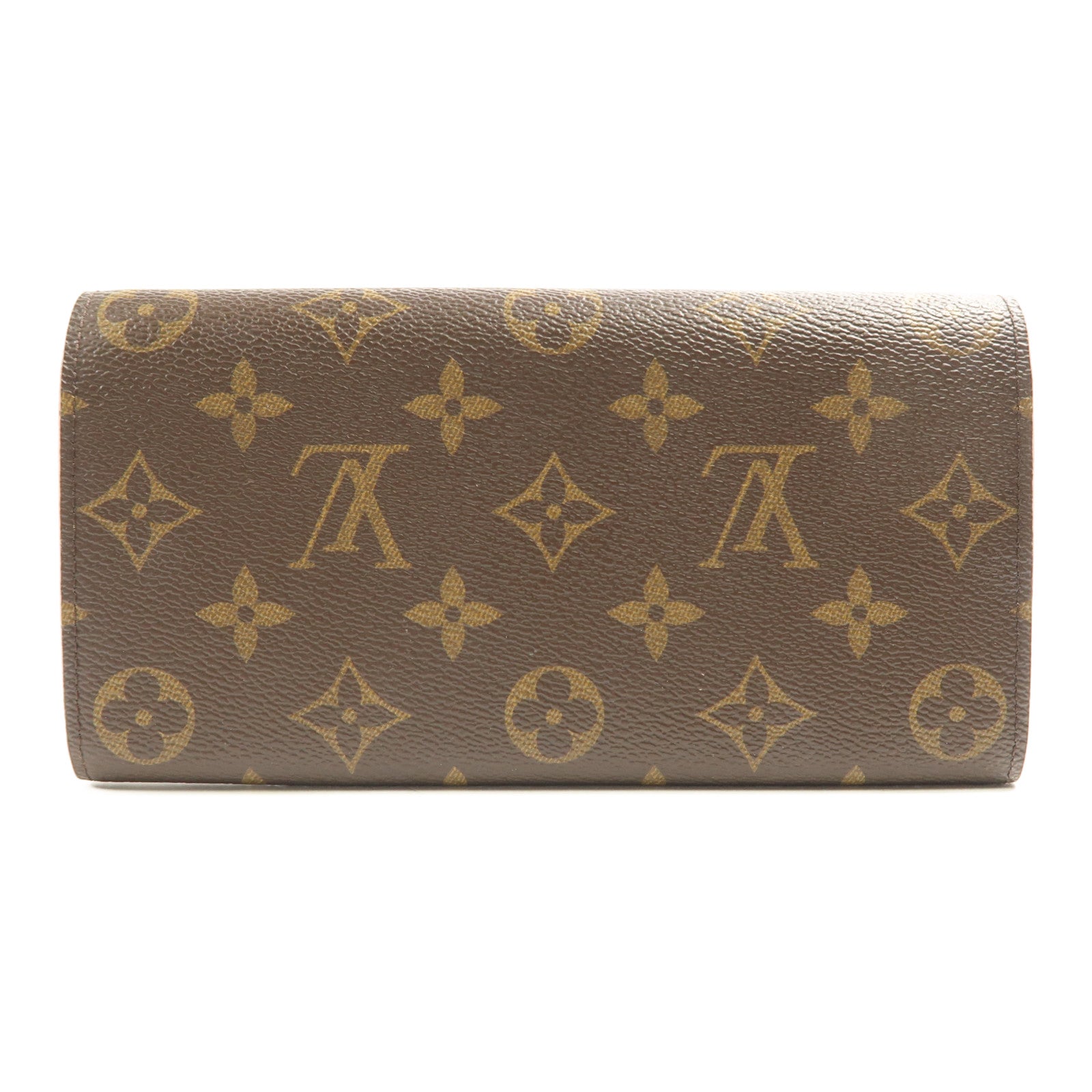 LOUIS VUITTON Monogram Emilie金扣長錢包棕色/粉紅色