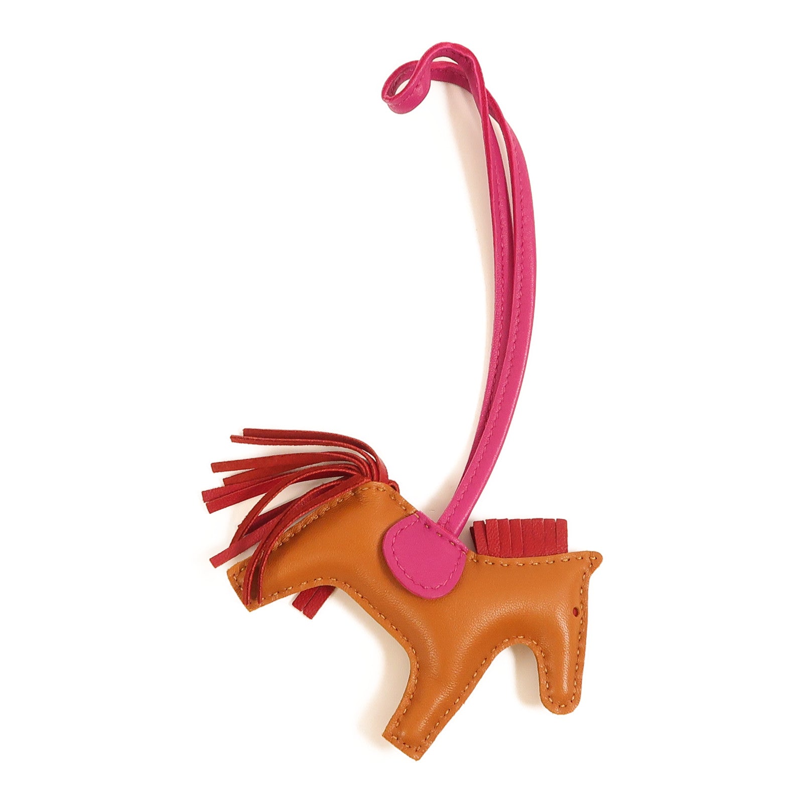 HERMES Rodeo PM Charm Milo Leather Brown/Purple/Red