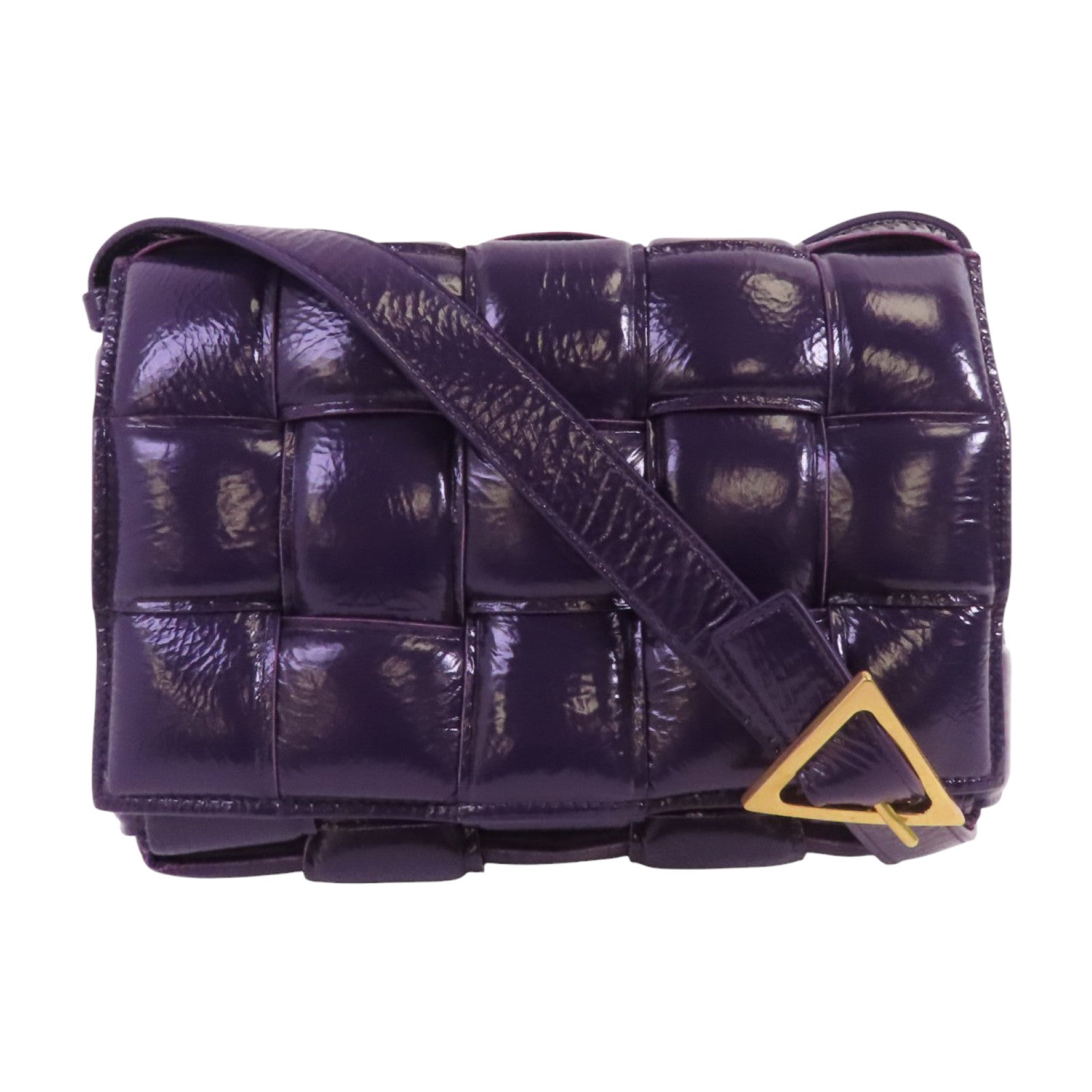 BOTTEGA VENETA 漆皮皮革Panted Cassette金扣肩背袋