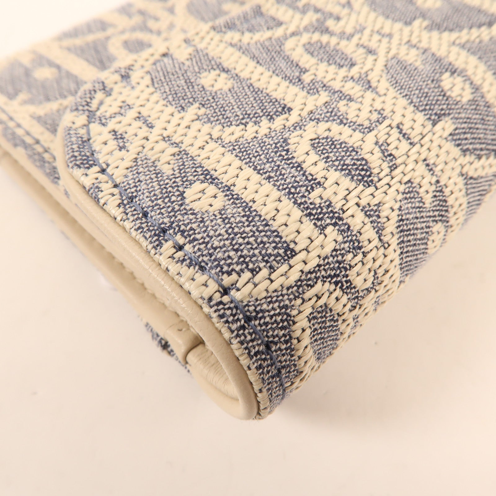 Dior 帆布Saddle Lotus金扣錢包