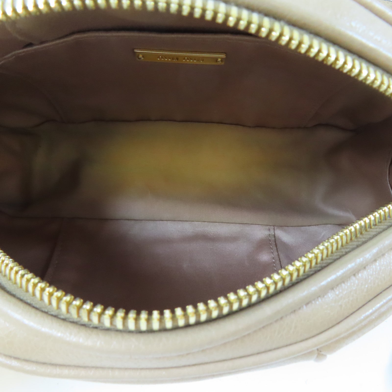 Miu Miu 牛皮皮革Shoulder Bag肩背袋米色