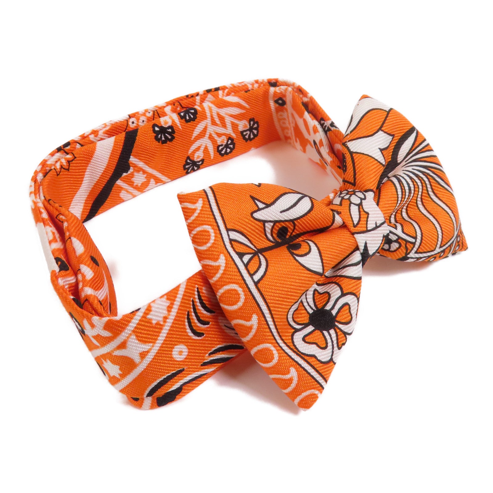 HERMES 絲質Bowtie銀扣領結