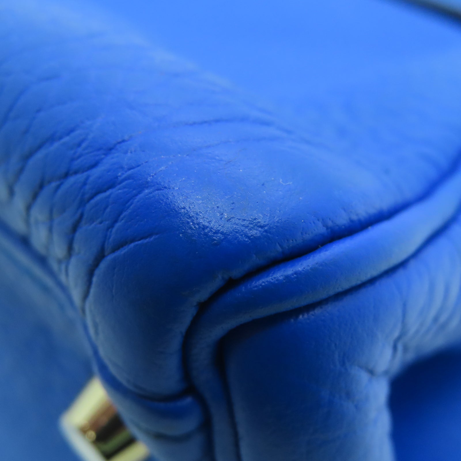 HERMES Taurillon Clemence皮革Kelly 35金扣手挽肩背两用袋希腊蓝色