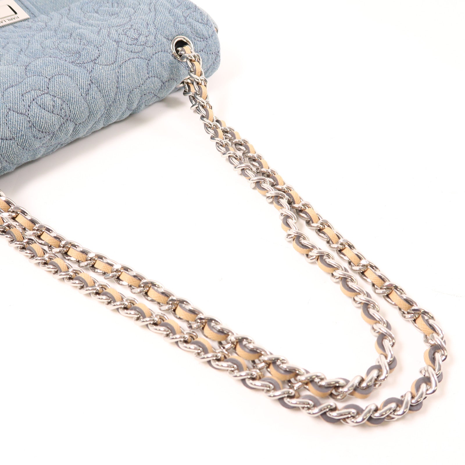 SELECTION 牛仔布Karl Lagerfeld Shoulder Bag銀扣肩背袋藍色