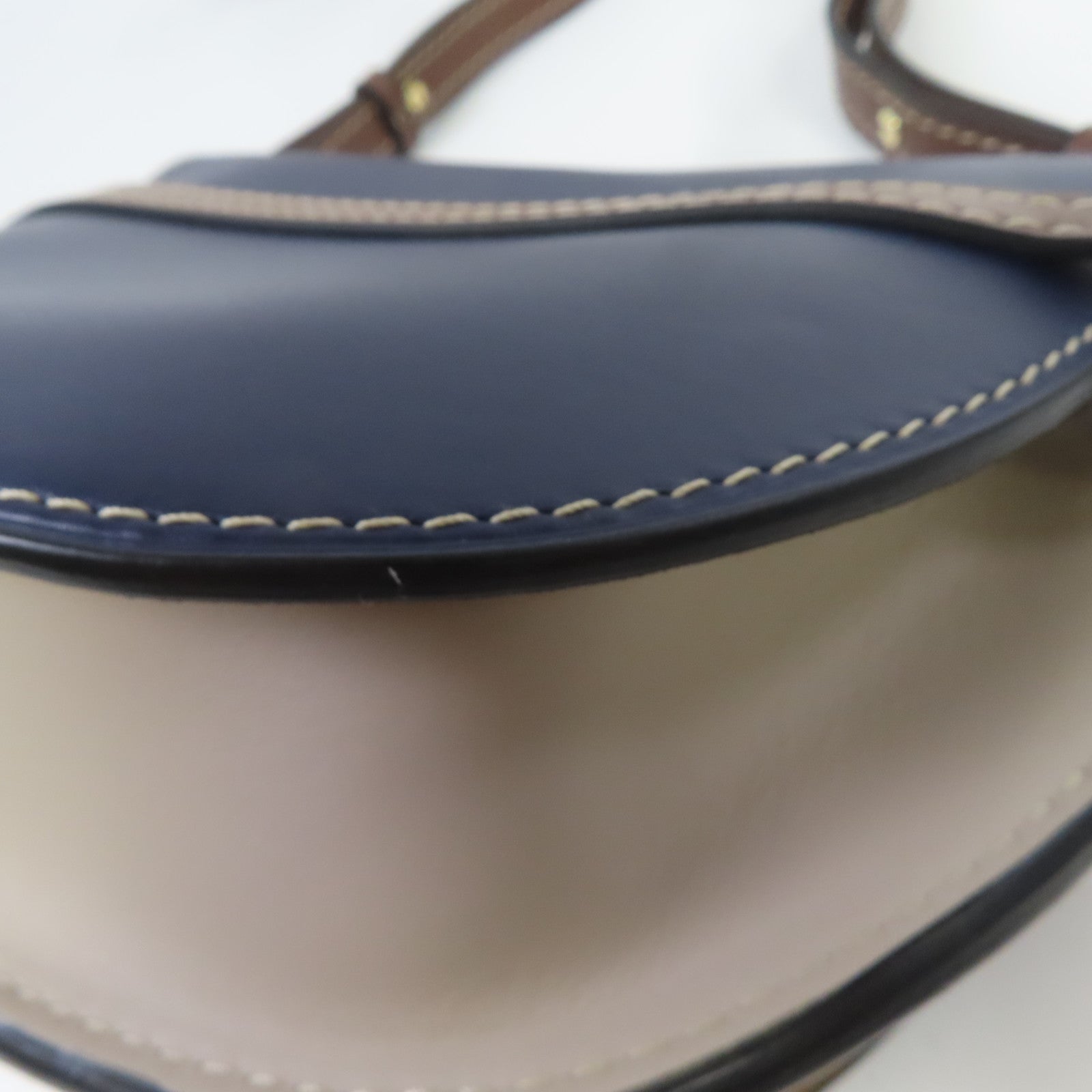 LOEWE 牛皮皮革Small Gate金扣肩背袋藍色/米色/啡色
