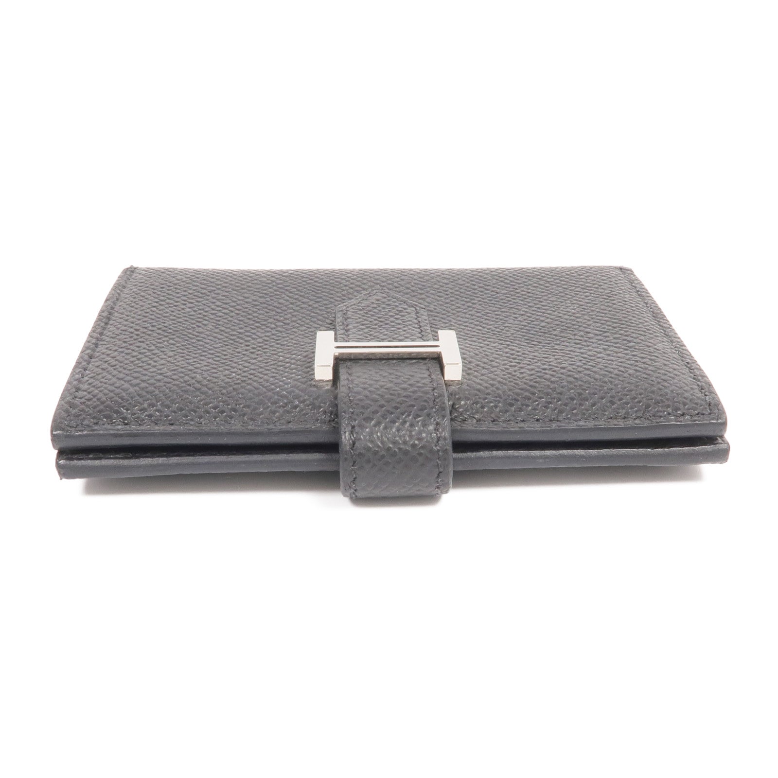 HERMES Epsom皮革Bearn Card Holder銀扣卡片套Noir