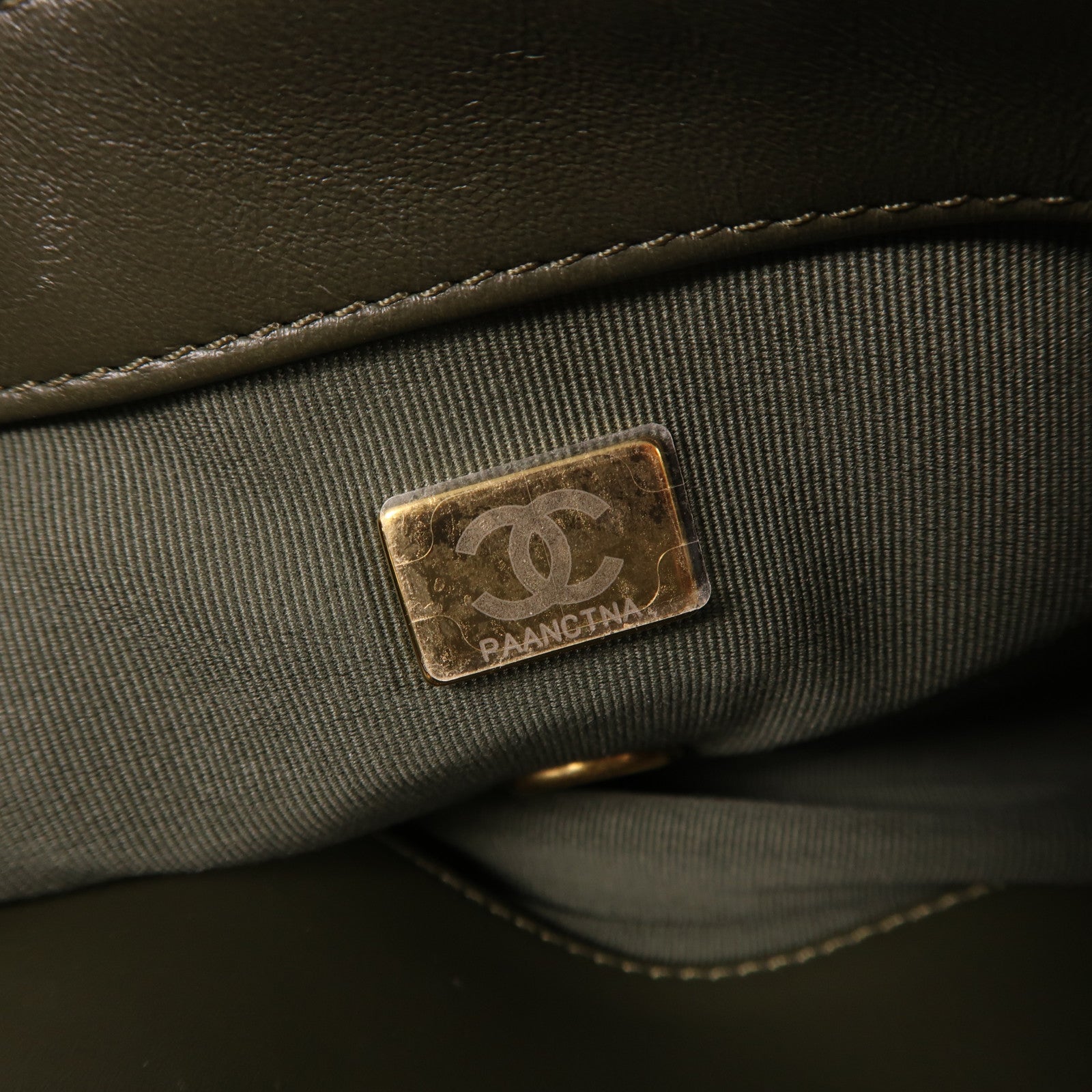 CHANEL 羊皮皮革Chain Shoulder金扣鏈帶肩背袋綠色
