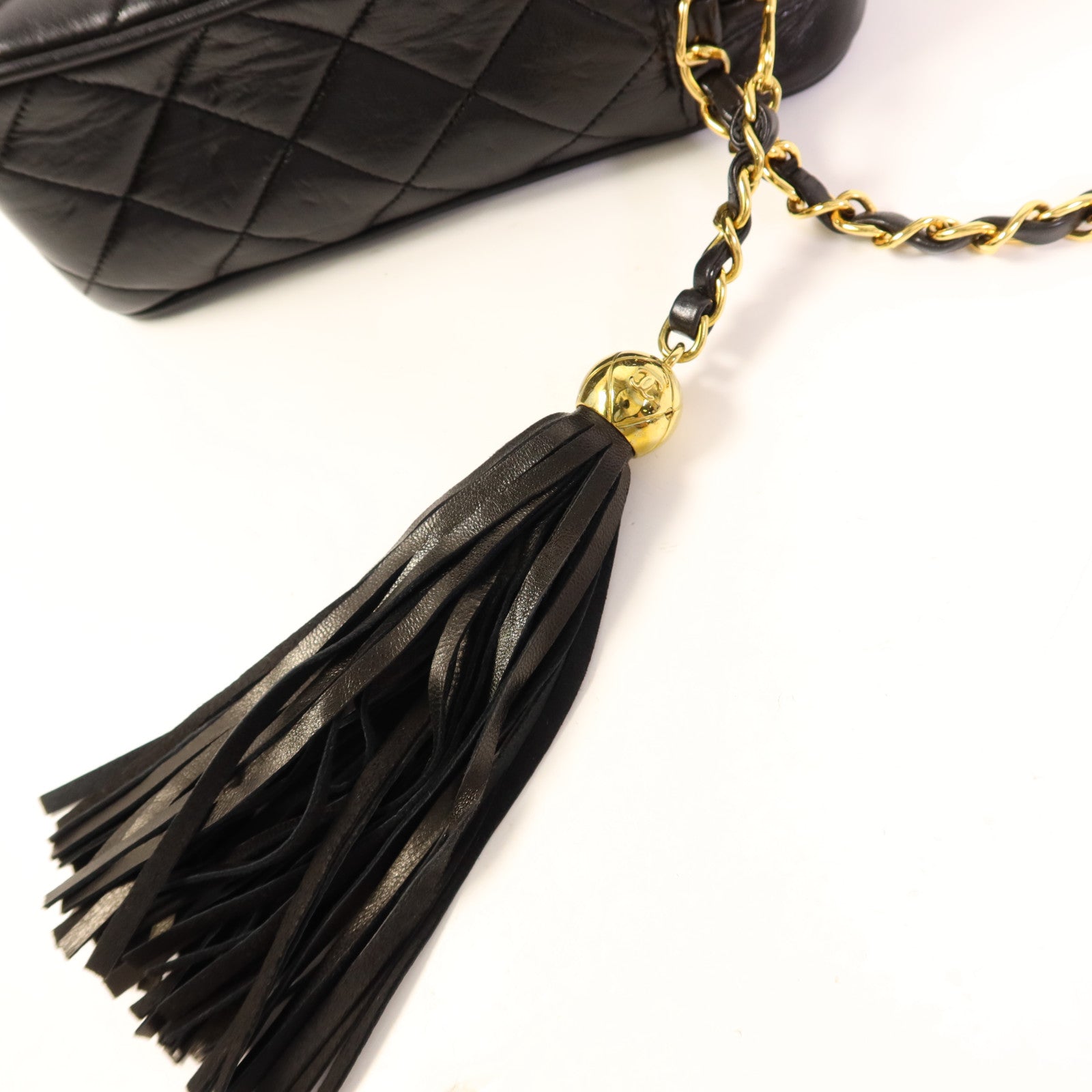 CHANEL 羊皮皮革Chain Shoulder金扣鏈帶肩背袋