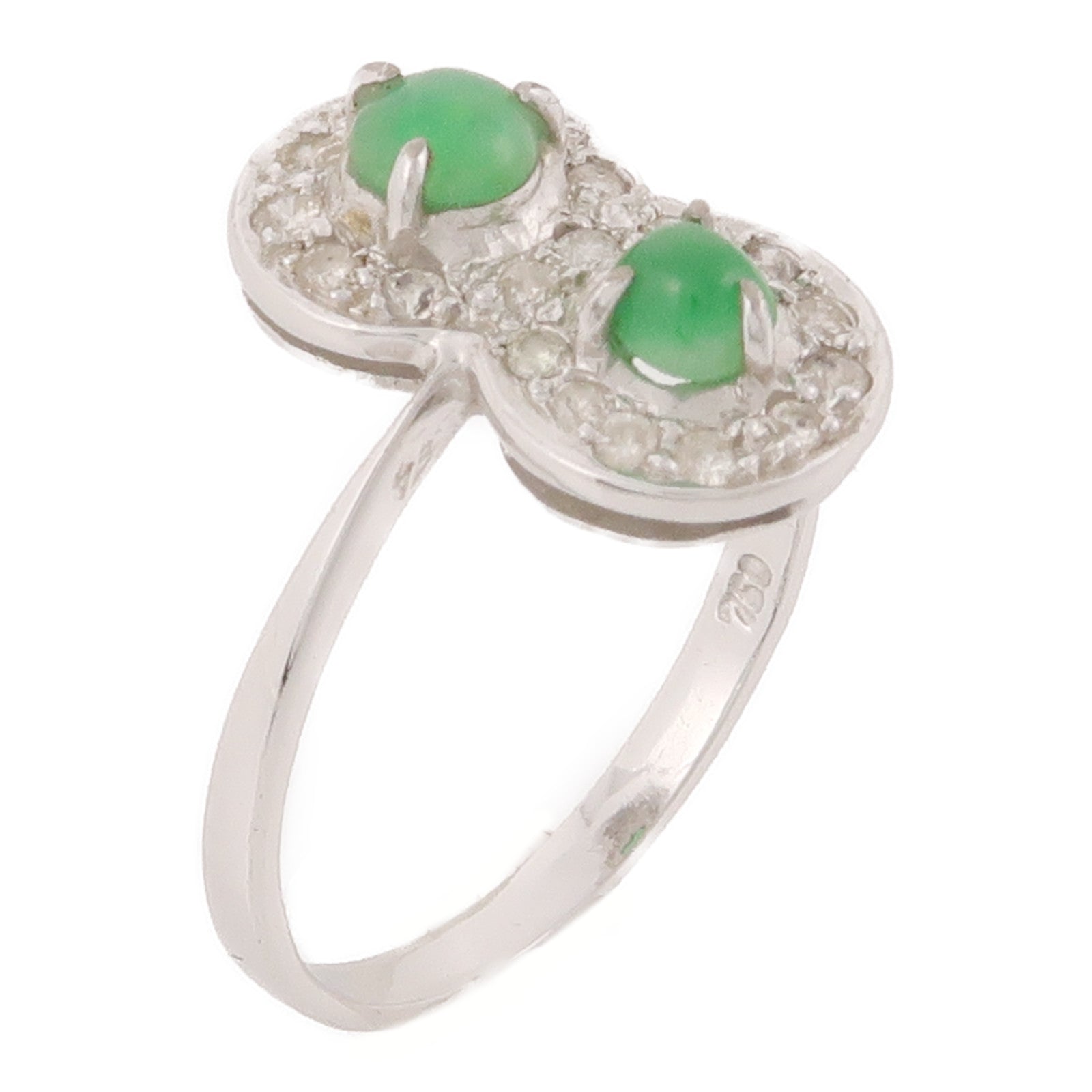 JEWELRY 【激減優惠】18K白金Jade Ring綠寶石戒指US#6