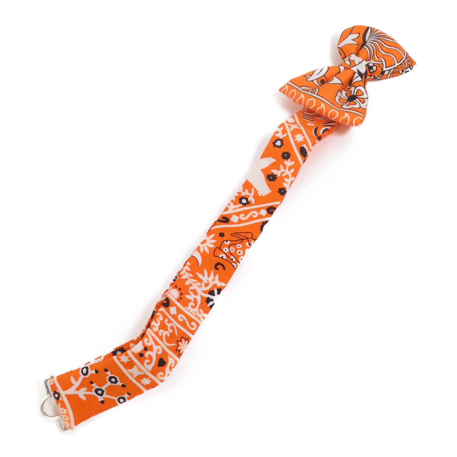 HERMES 絲質Bowtie銀扣領結
