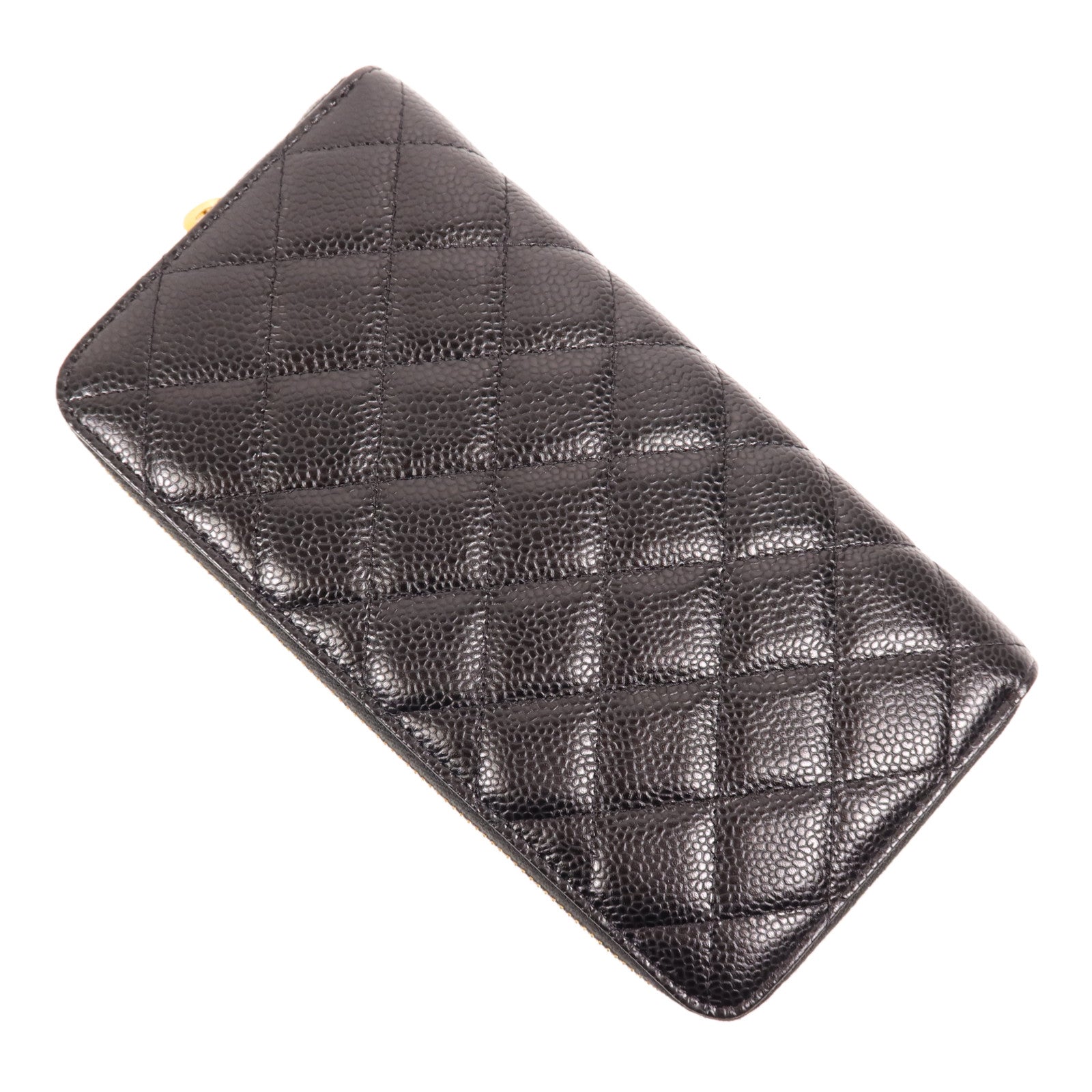 CHANEL 牛皮皮革Long Wallet金扣長錢包