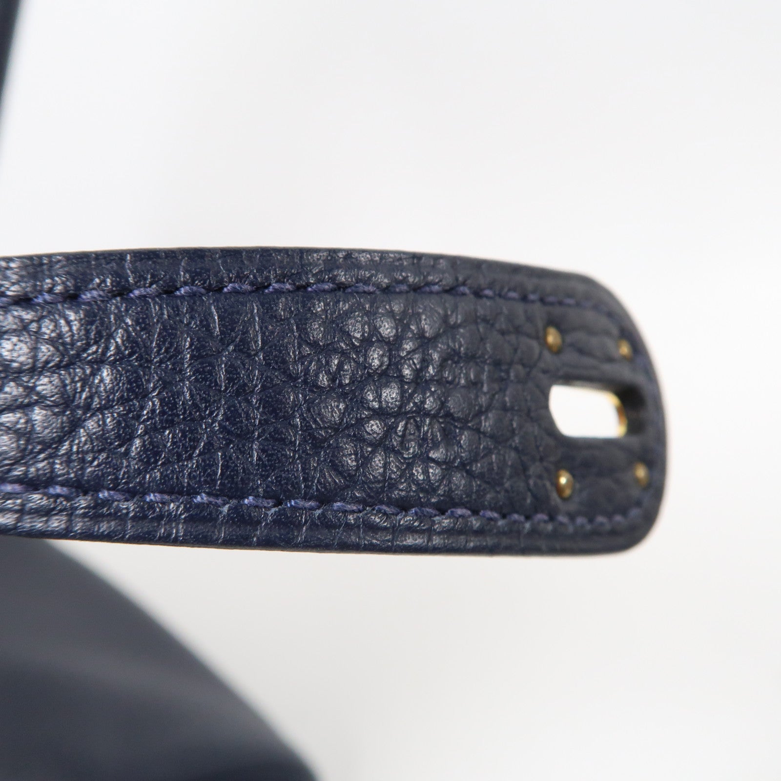 HERMES 【激減優惠】Clemence皮革Lindy 30金扣手挽肩背兩用袋Bleu Nuit/午夜藍色