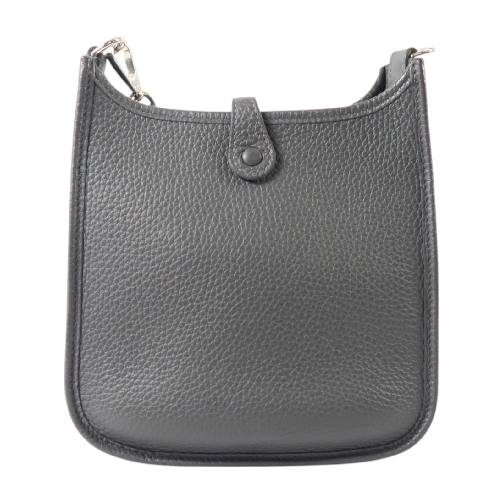HERMES Clemence皮革Evelyne TPM銀扣肩背袋Gris Misty