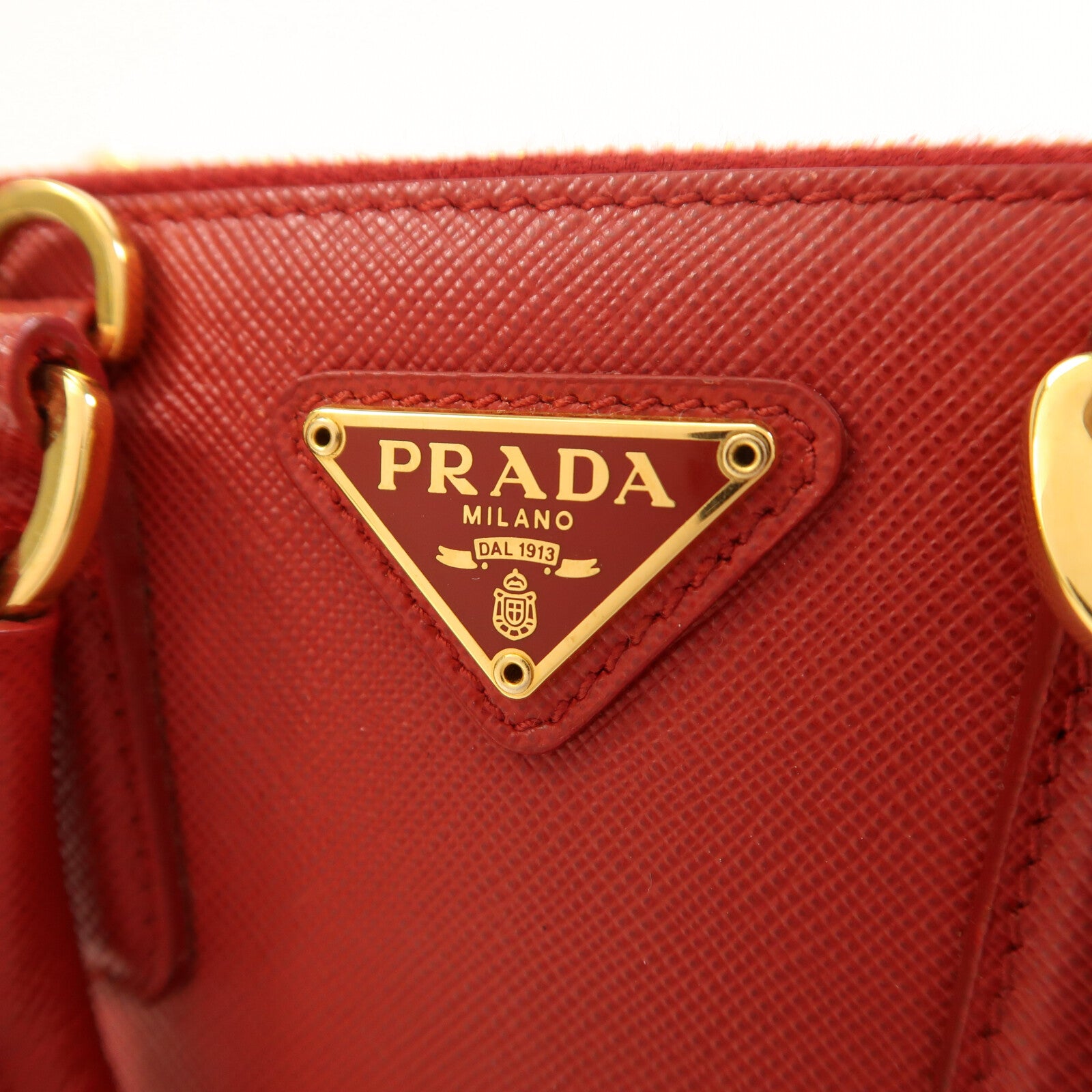 PRADA Saffiano皮革2 Way Shoulder金扣手挽肩背兩用袋