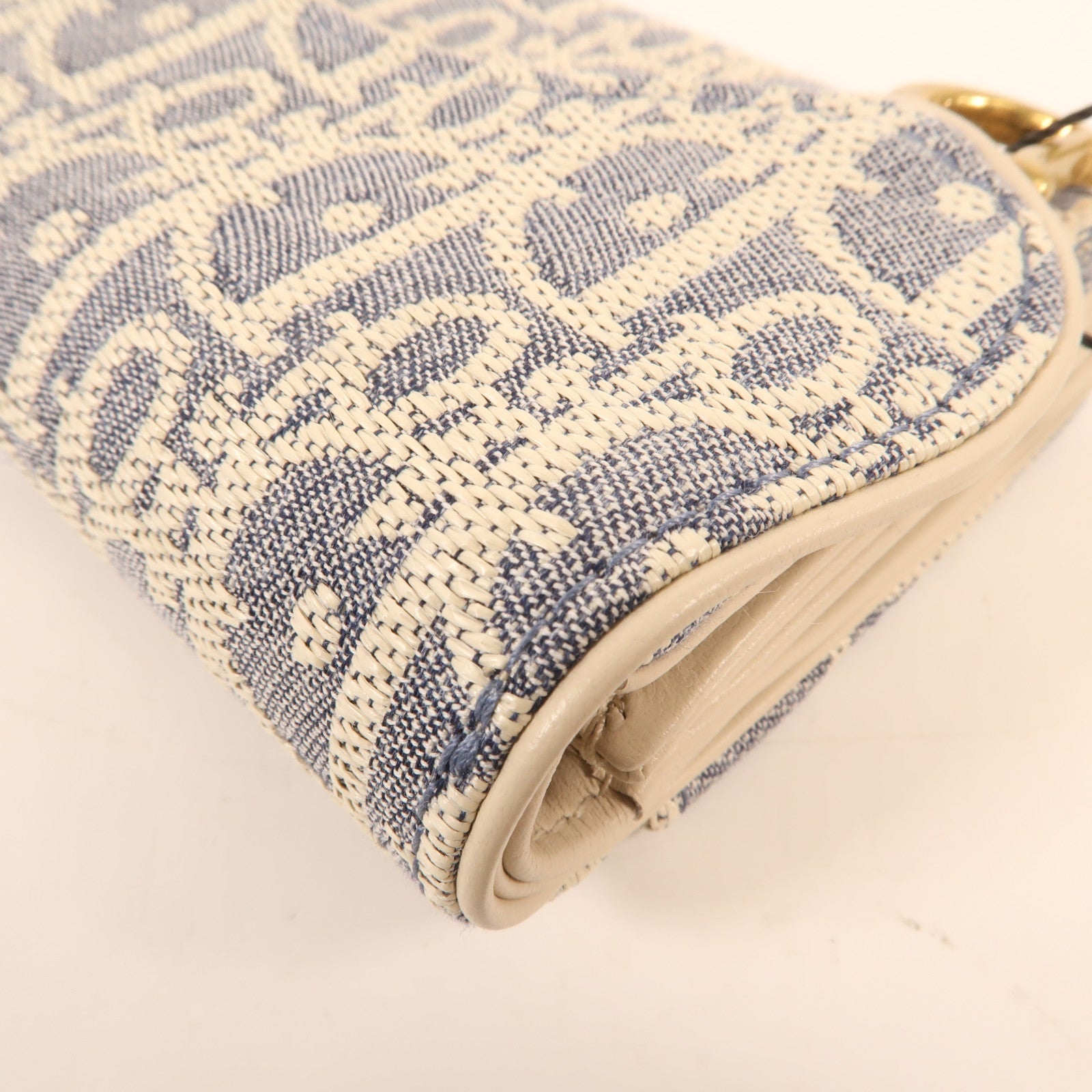 Dior 帆布Saddle Lotus金扣錢包