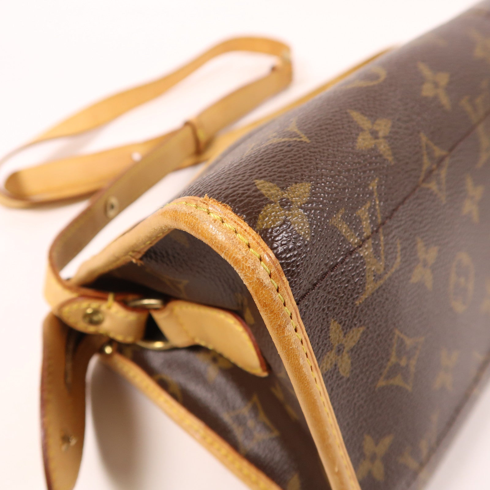 LOUIS VUITTON Monogram Popincourt Long金扣肩背袋棕色