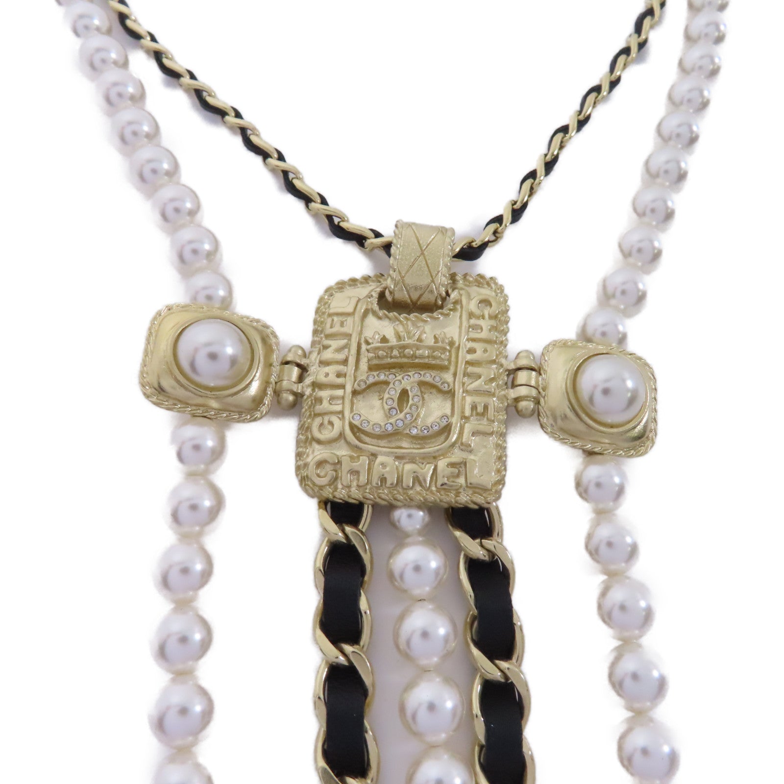 CHANEL 金屬Necklace項鍊金色/白色