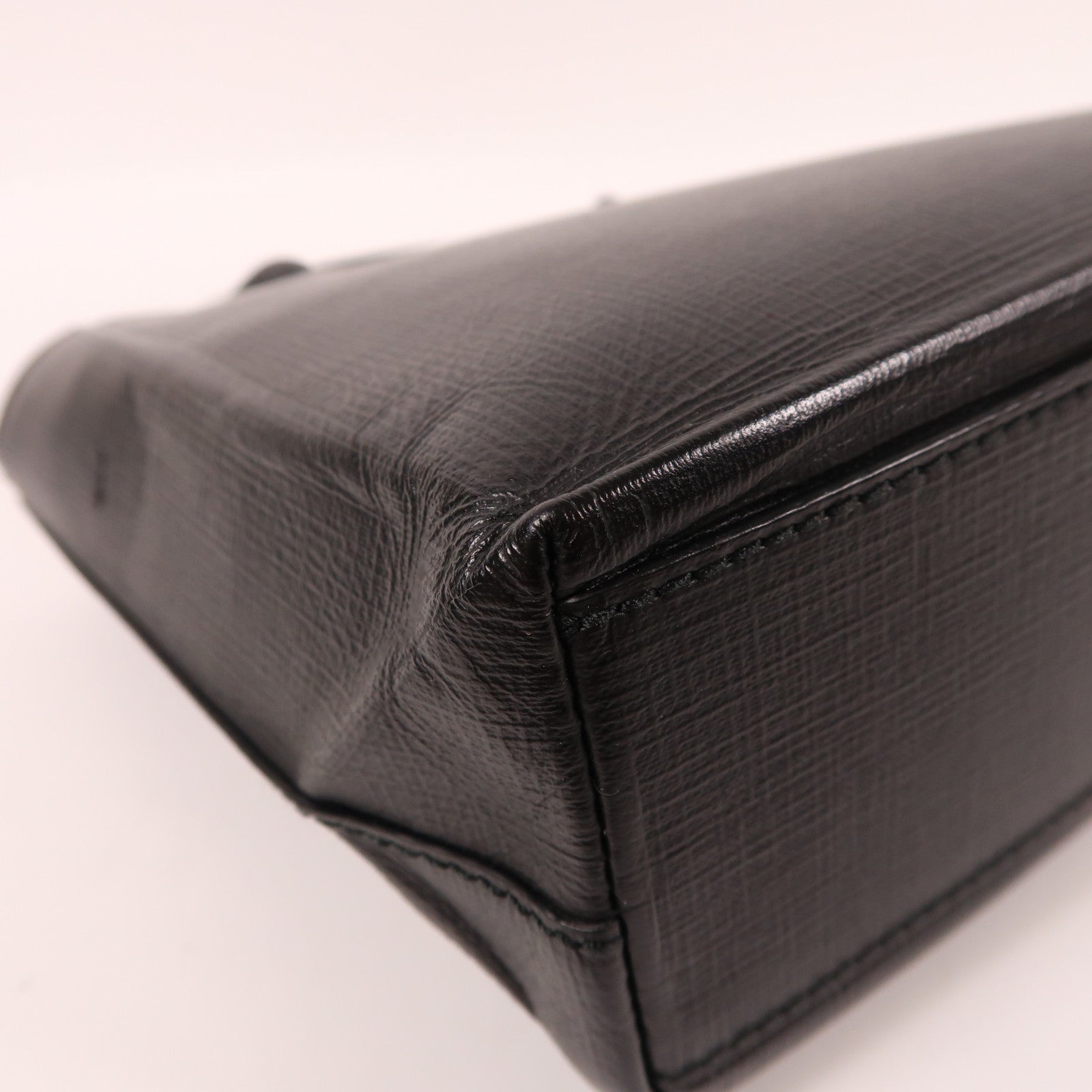 BALENCIAGA 牛皮皮革2 way Shoulder Bag銀扣手挽肩背兩用袋黑色