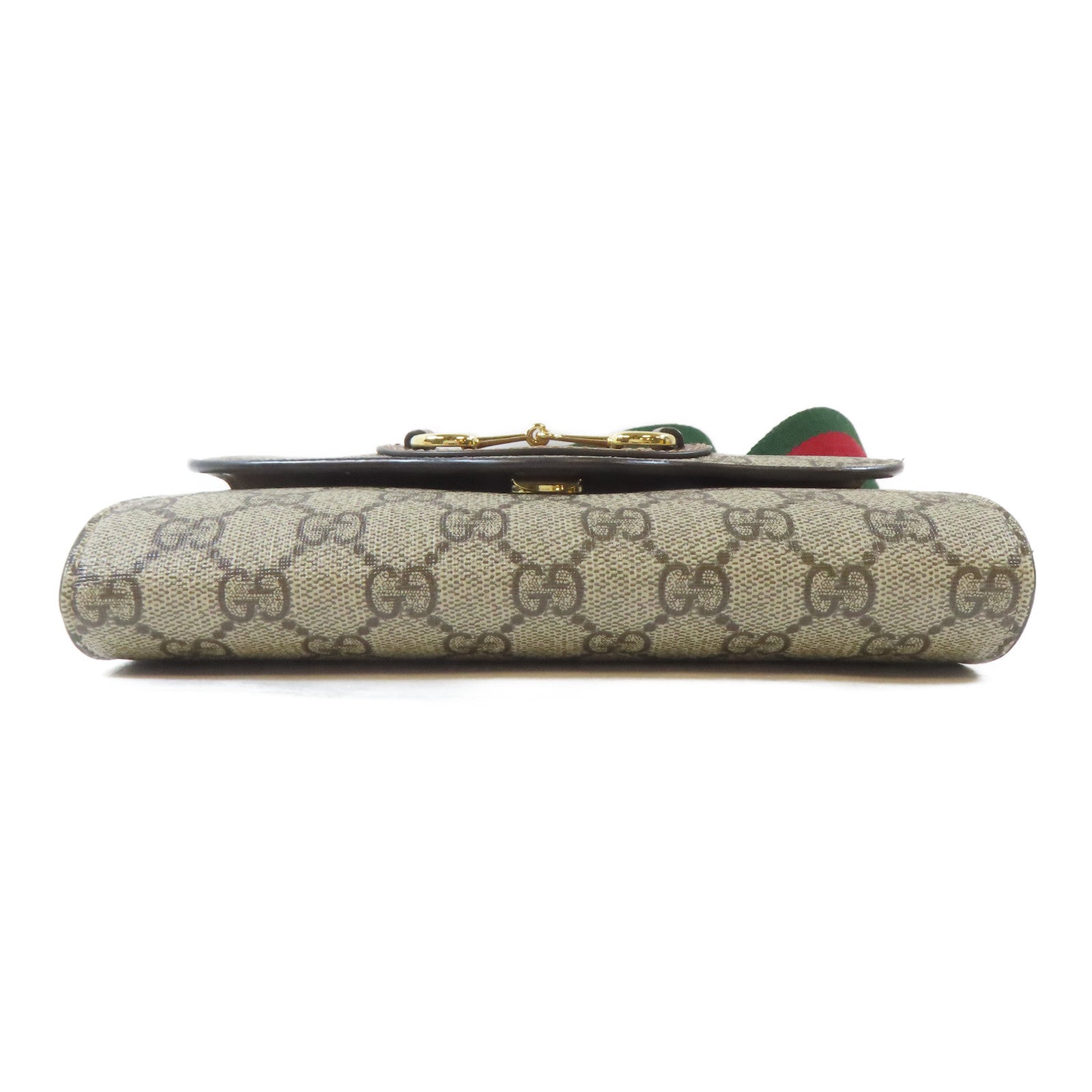 GUCCI 塗層帆布Horsebit 1955 Mini Bag金扣手挽肩背兩用袋啡色