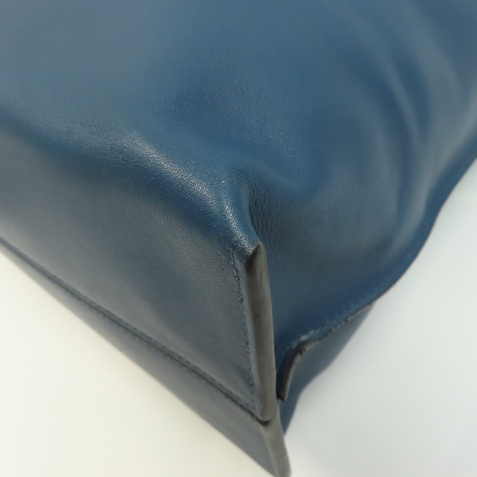 LOEWE 牛皮皮革Tote Bag銀扣手挽袋藍色